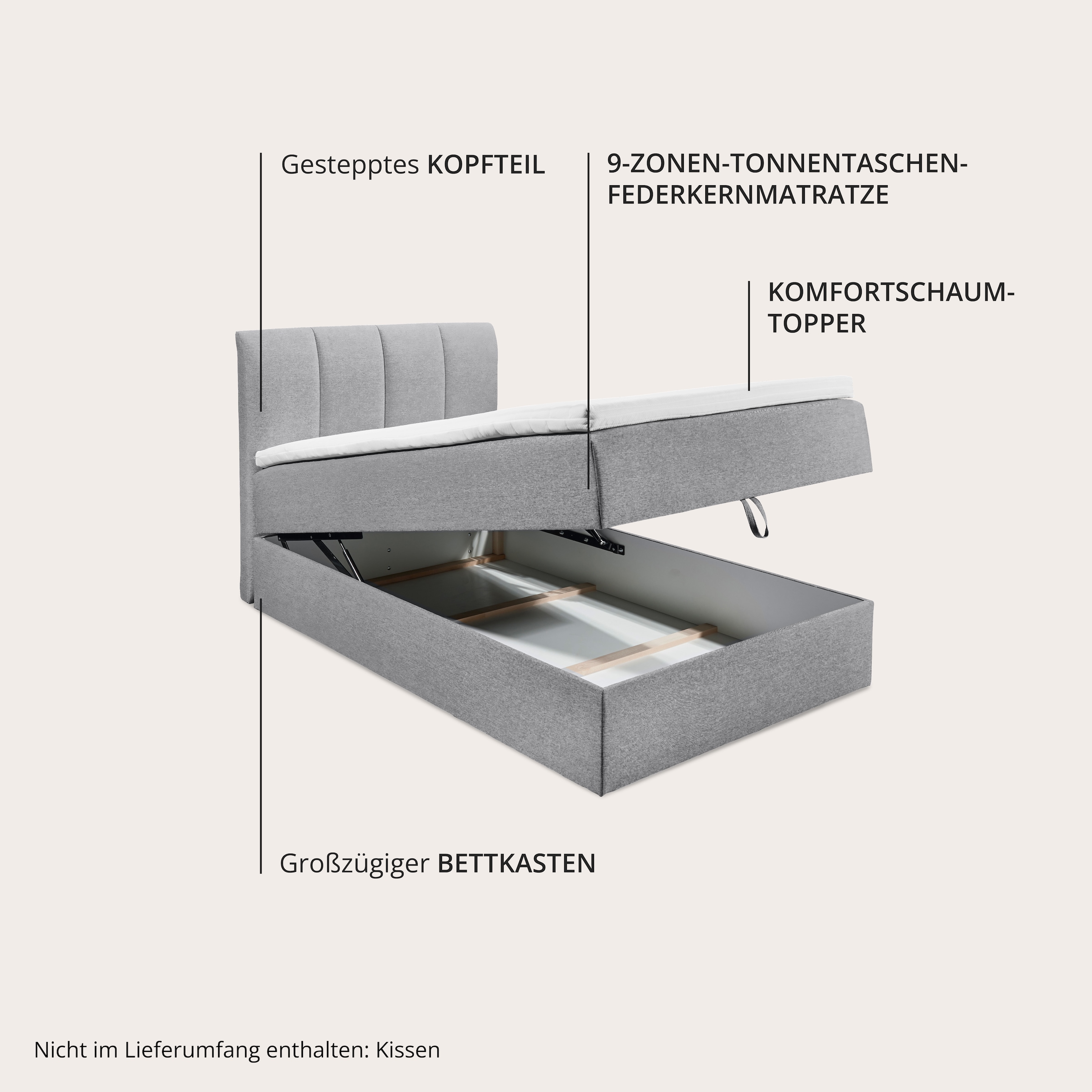 ED EXCITING DESIGN Lit de boxe »"Granada" OTTOs Choice, Topseller inkl. Bettkasten und Topper« erhältlich in den Grössen 120x200cm & 180x200cm