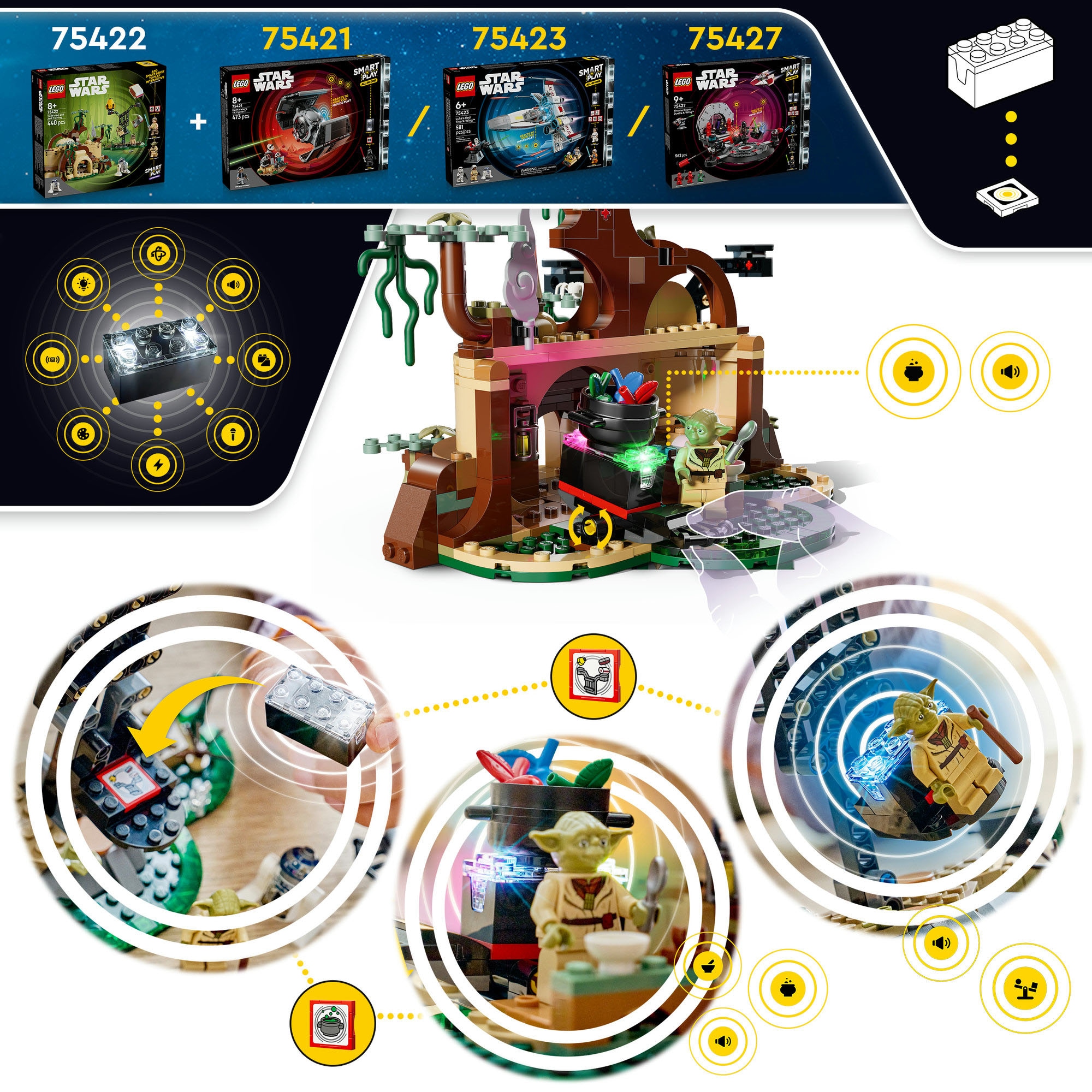 LEGO® Pions de construction »SMART Play: Jedi-Training an Yodas Hütte (75422), LEGO Star Wars ™« Mit SMART Brick kombatibel (nicht im Lieferumfang enthalten)