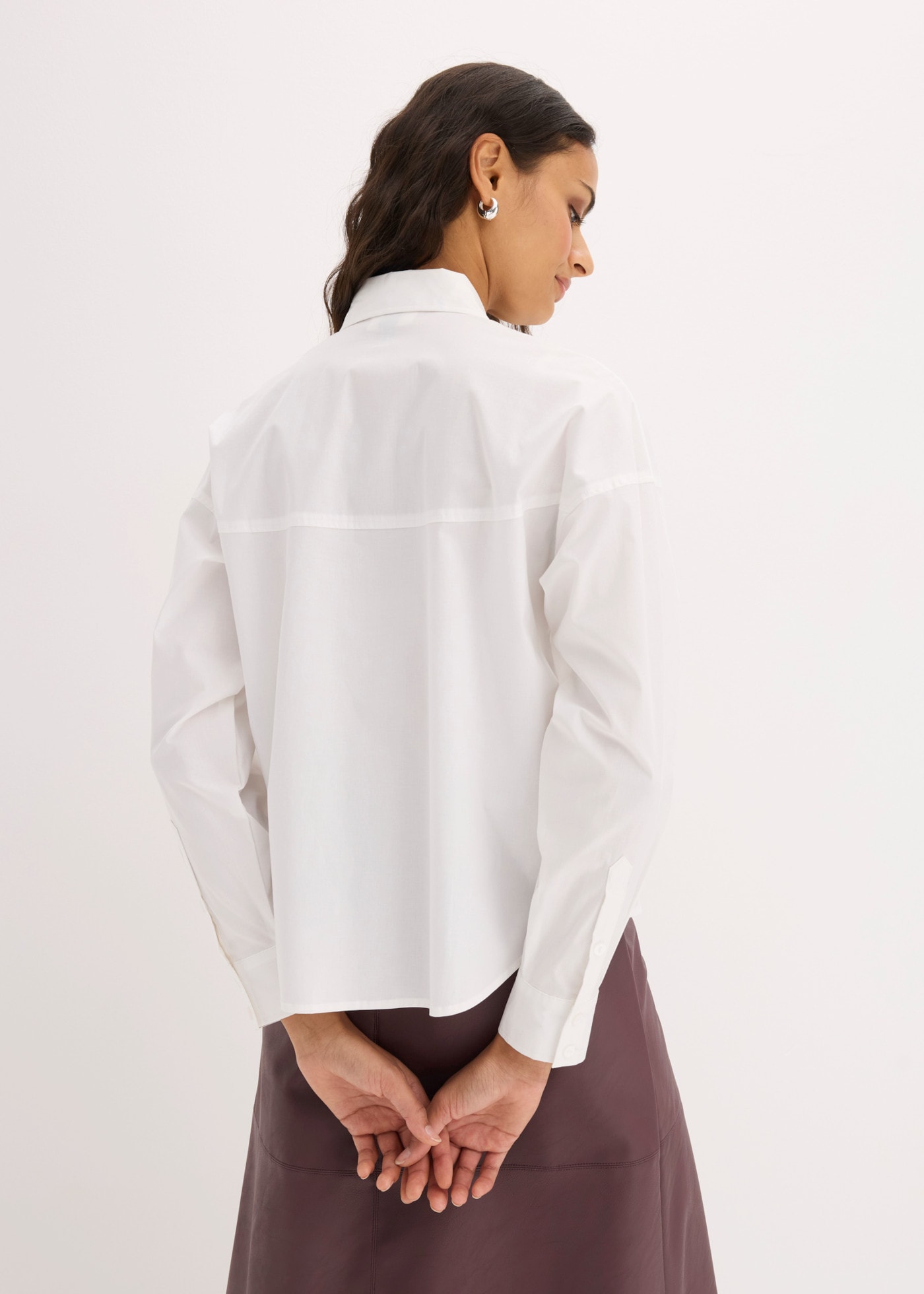 bonprix Blouse à manches longues blouse ample, longueur hanche, coupe décontractée, manches longues