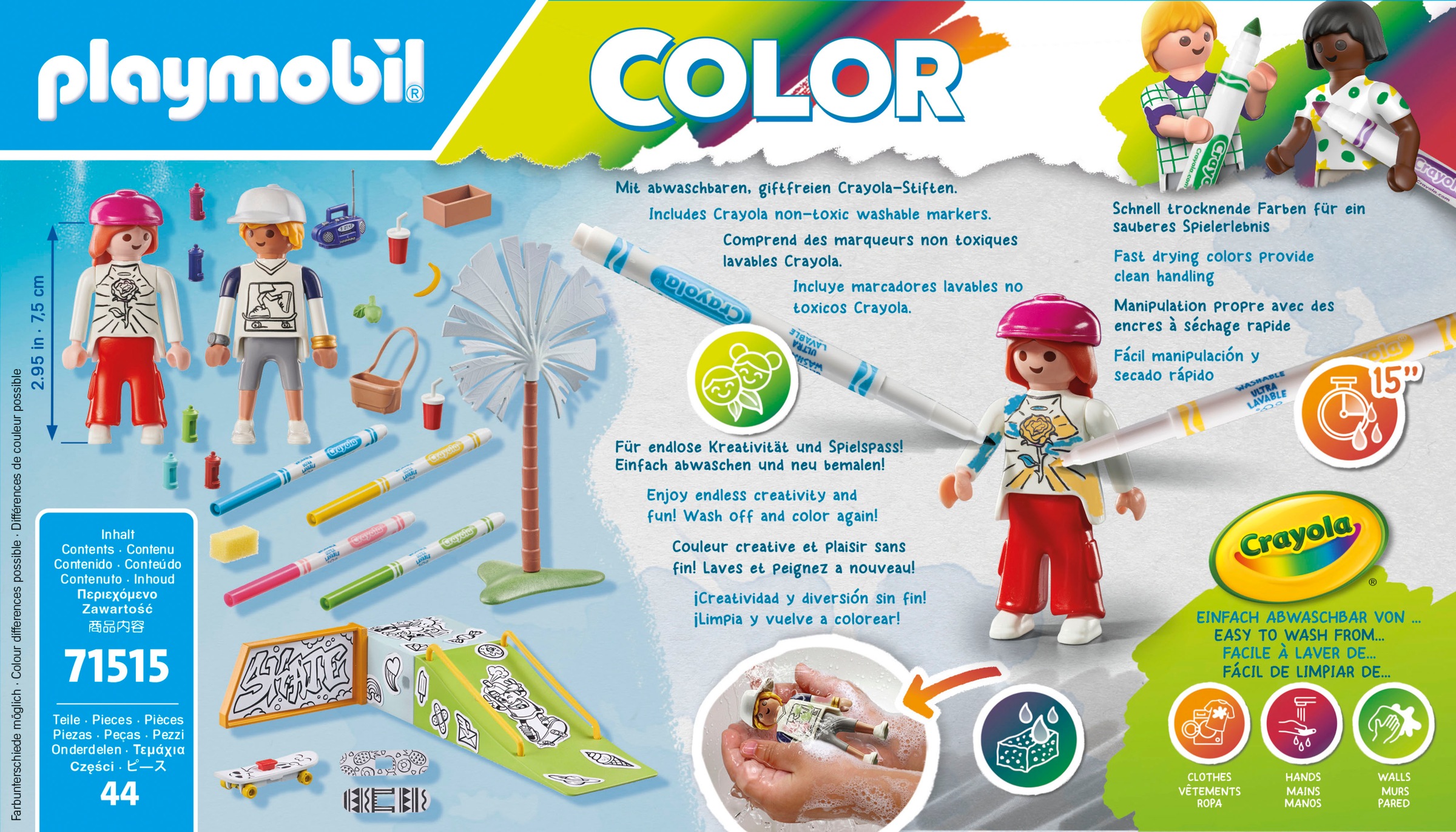 Playmobil® Jeu de construction »Skatepark (71515), Color« Made in Europe