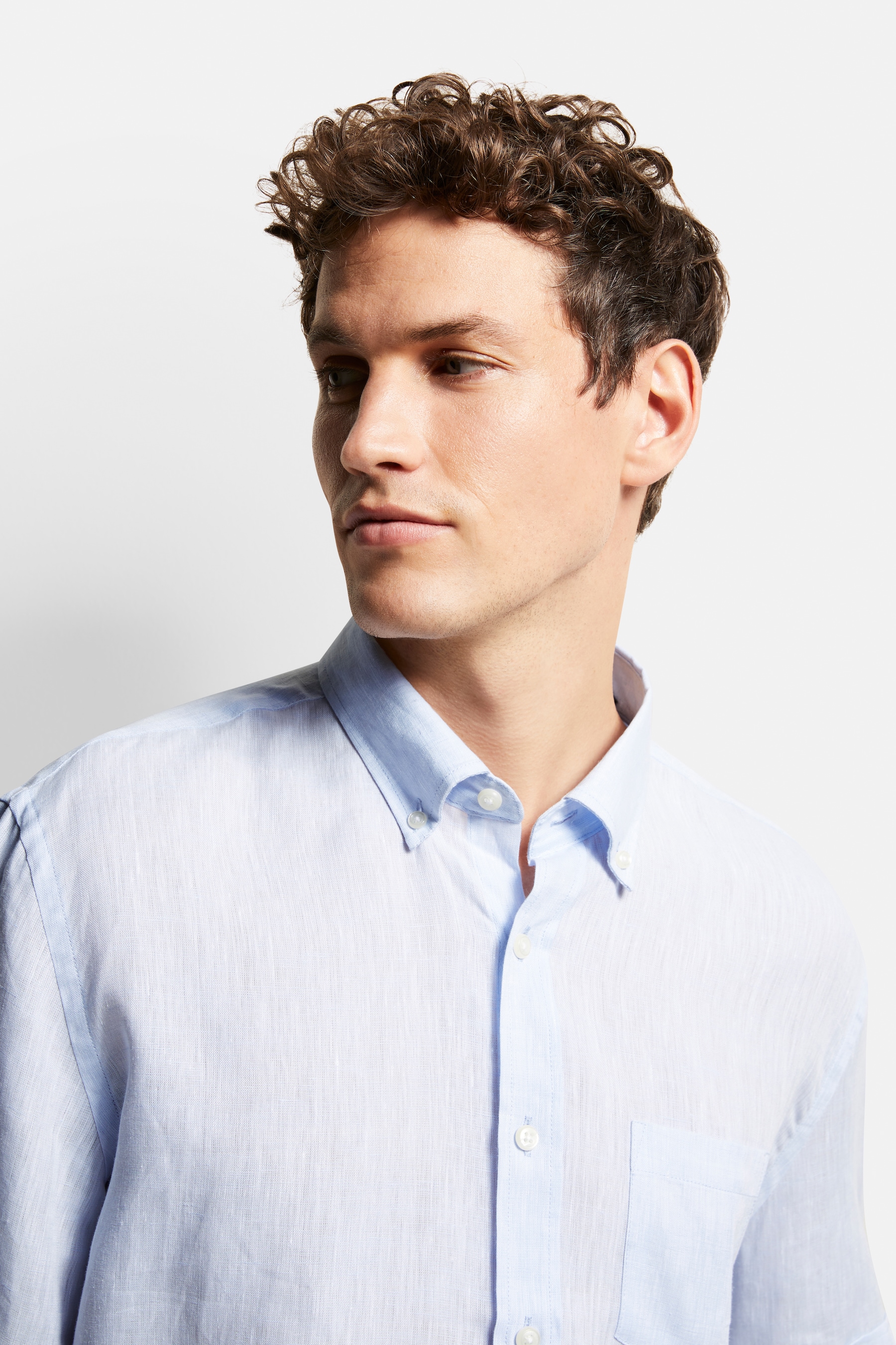 bugatti Chemise à manches courtes aus 100 % Leinen