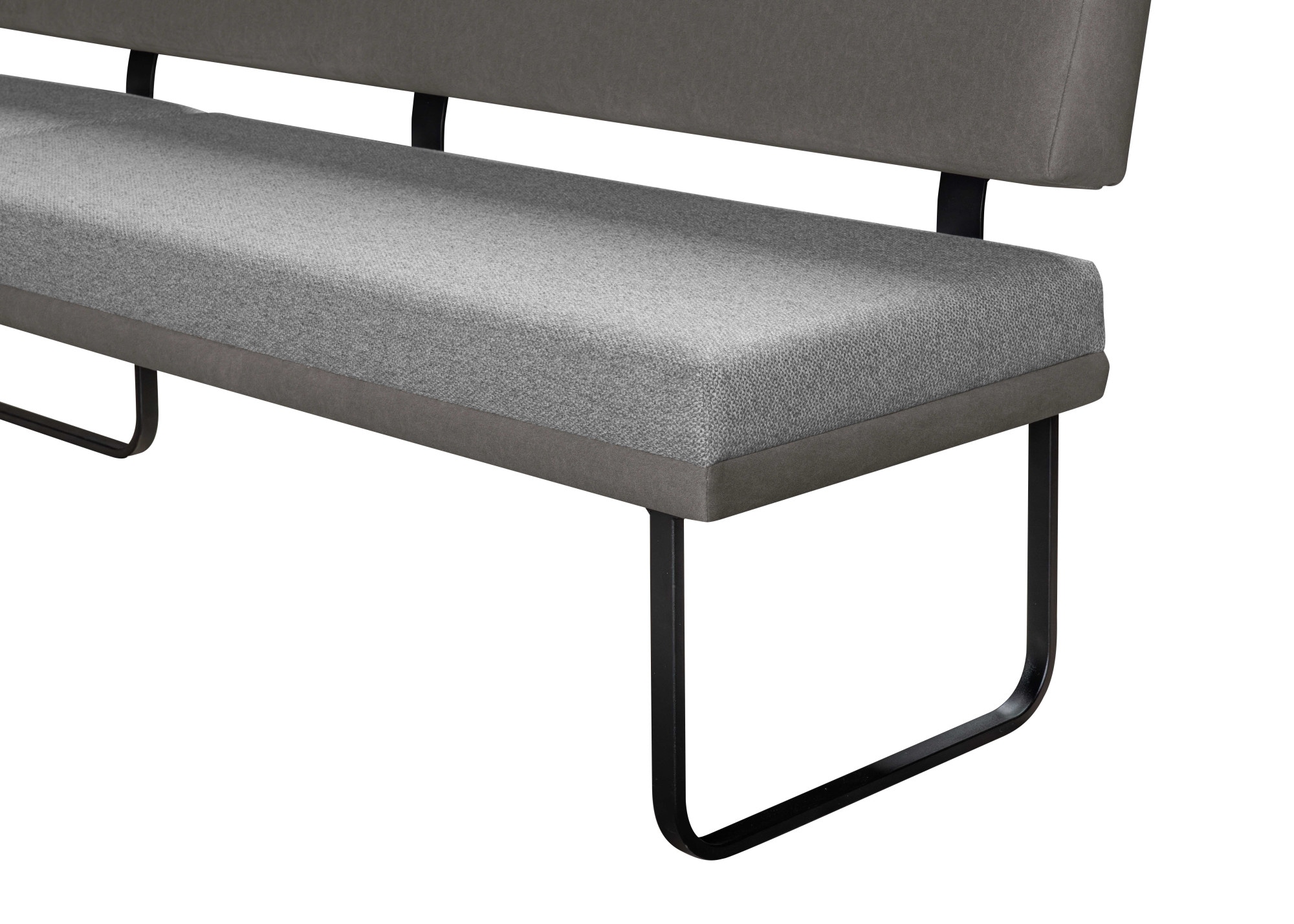 GOODproduct Ensemble de bancs d'angle »Gabi Essecke, Sitzgruppe, Eckbankgruppe, Küchenbankgruppe« Set, 4tlg, 4 pièces tlg. Gestell aus matt-schwarzem Flachmetall, stabil, 2-Stoff-Design