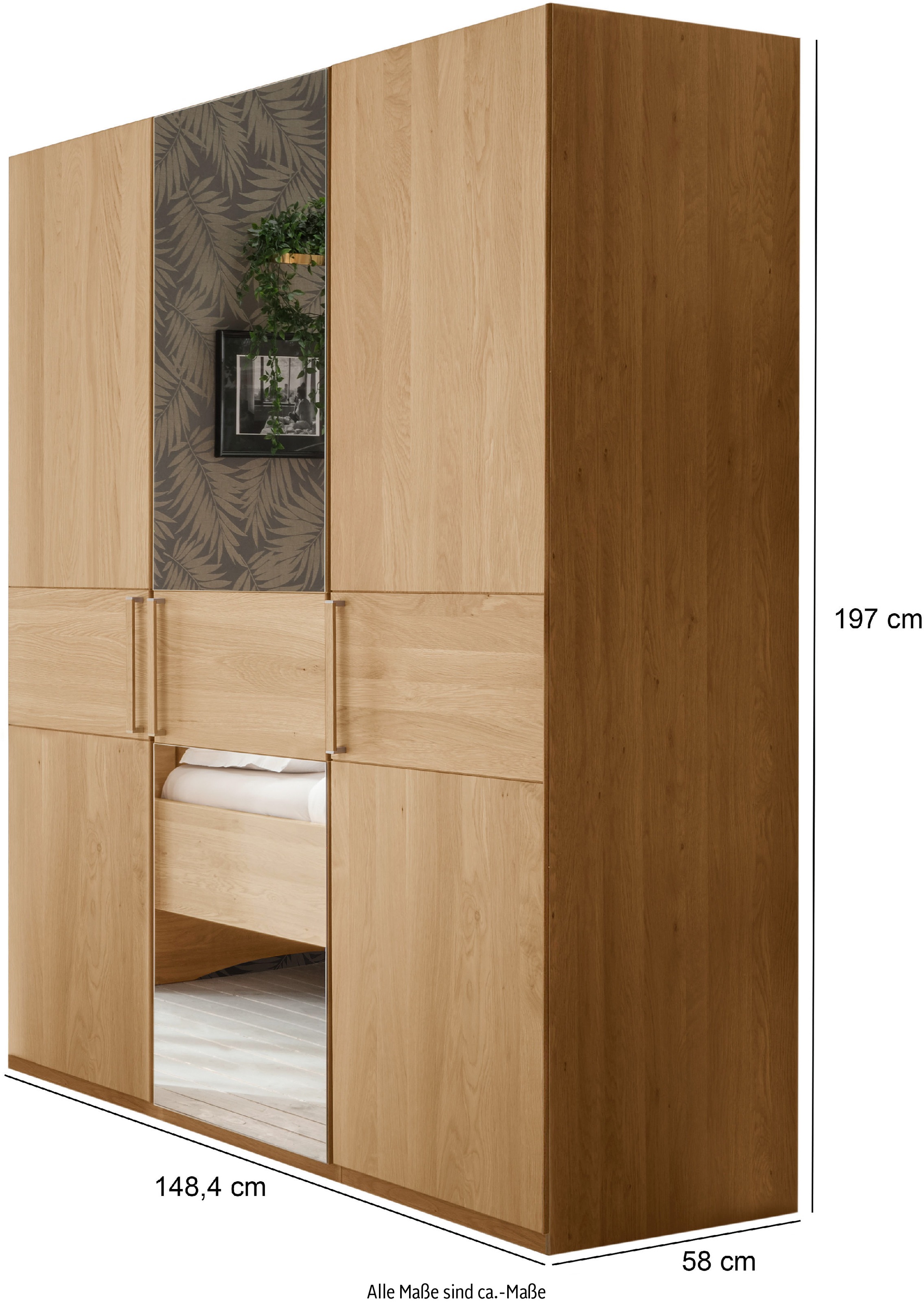 WIEMANN Armoire à portes battantes »Kiruna« mit Kristallspiegel