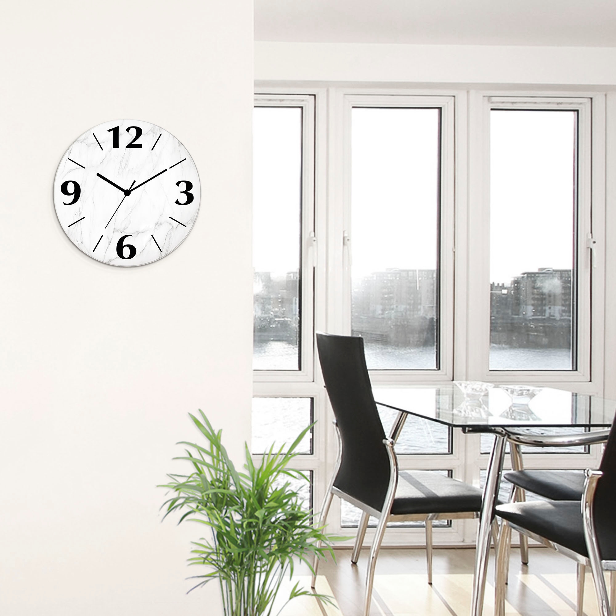 Artland Horloge murale »Weisse Marmor Textur« wahlweise mit Quarz- oder Funkuhrwerk, lautlos ohne Tickgeräusche