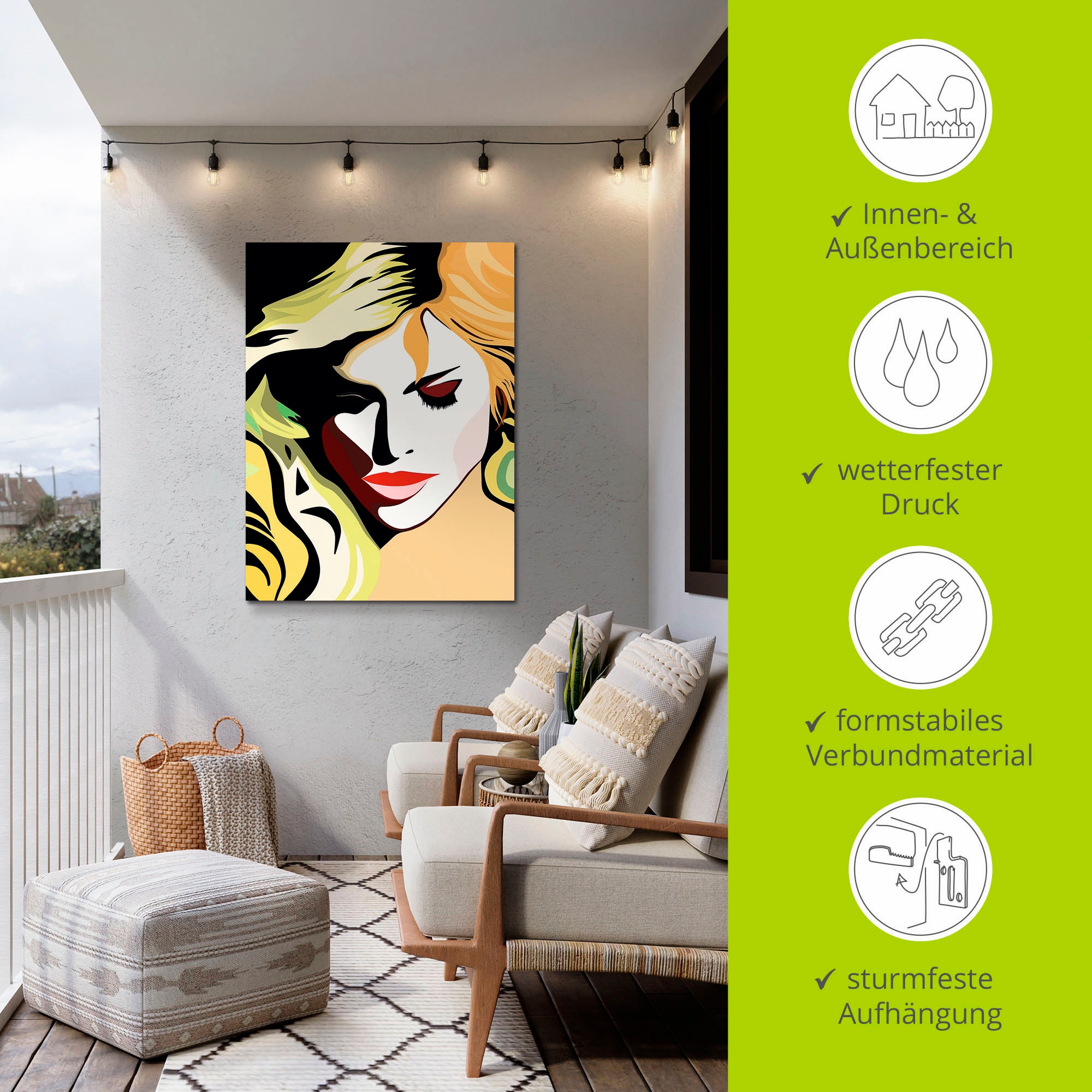 Artland Wandbild »Schöne Frau« Frau 1 Stk. tlg. als Alubild, Leinwandbild in verschied. Grössen