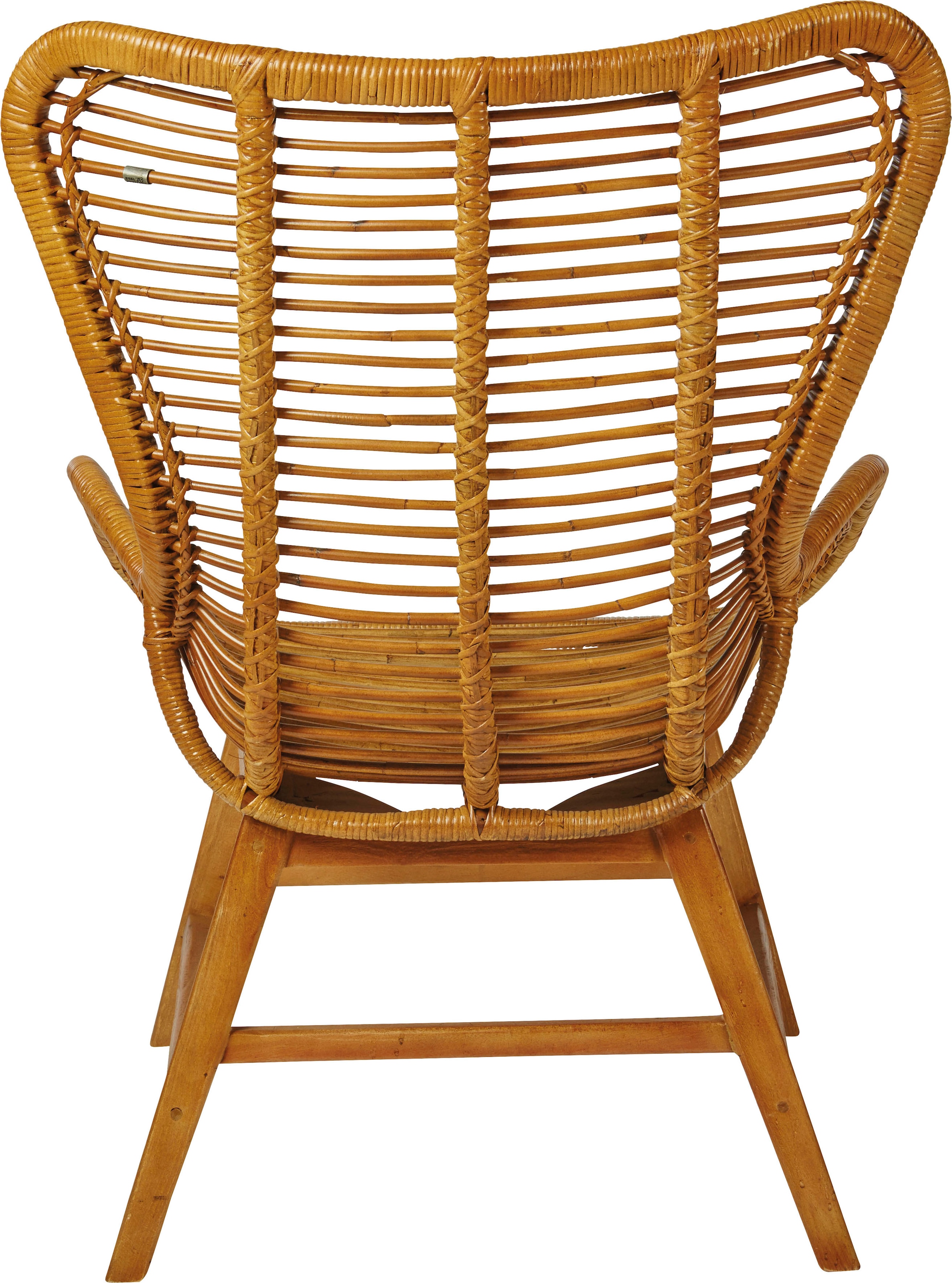 SIT Fauteuil »T-RATTAN ARMCHAIR« Rattanarmlehnstuhl mit Teakholzgestell und organischer Form