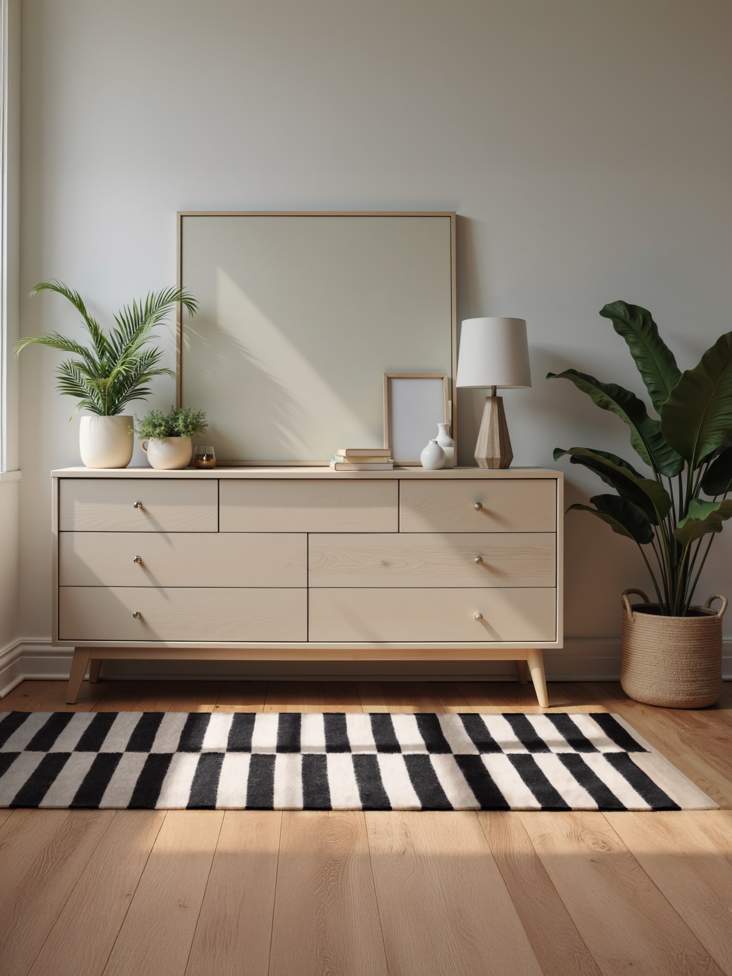 HANSE Home Tapis en laine »Donna , schwarz-weiss« Rectangulaire 5 mm Höhe Handgewebt, Wolle, Natur, Läufer, Wohnzimmer, Schlafzimmer, Streifen