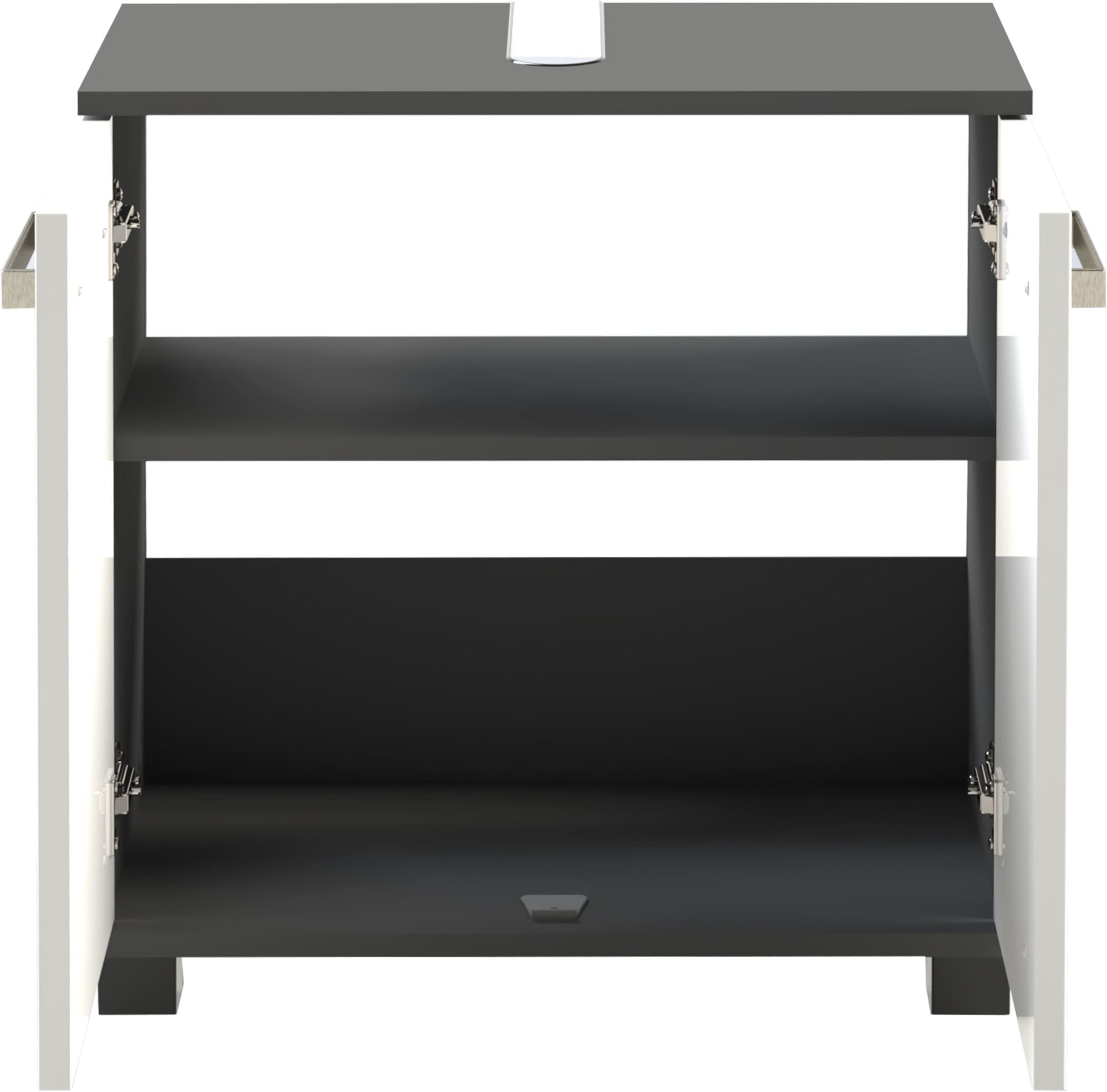 Schildmeyer Armoire sous lavabo »ADANA, Breite 59,8 cm, 2 Türen, Siphonausschnitt, MADE IN GERMANY« 1 cuis tlg. façades MDF profondes avec gaufrage de cadre tout autour, FABRIQUÉ EN ALLEMAGNE