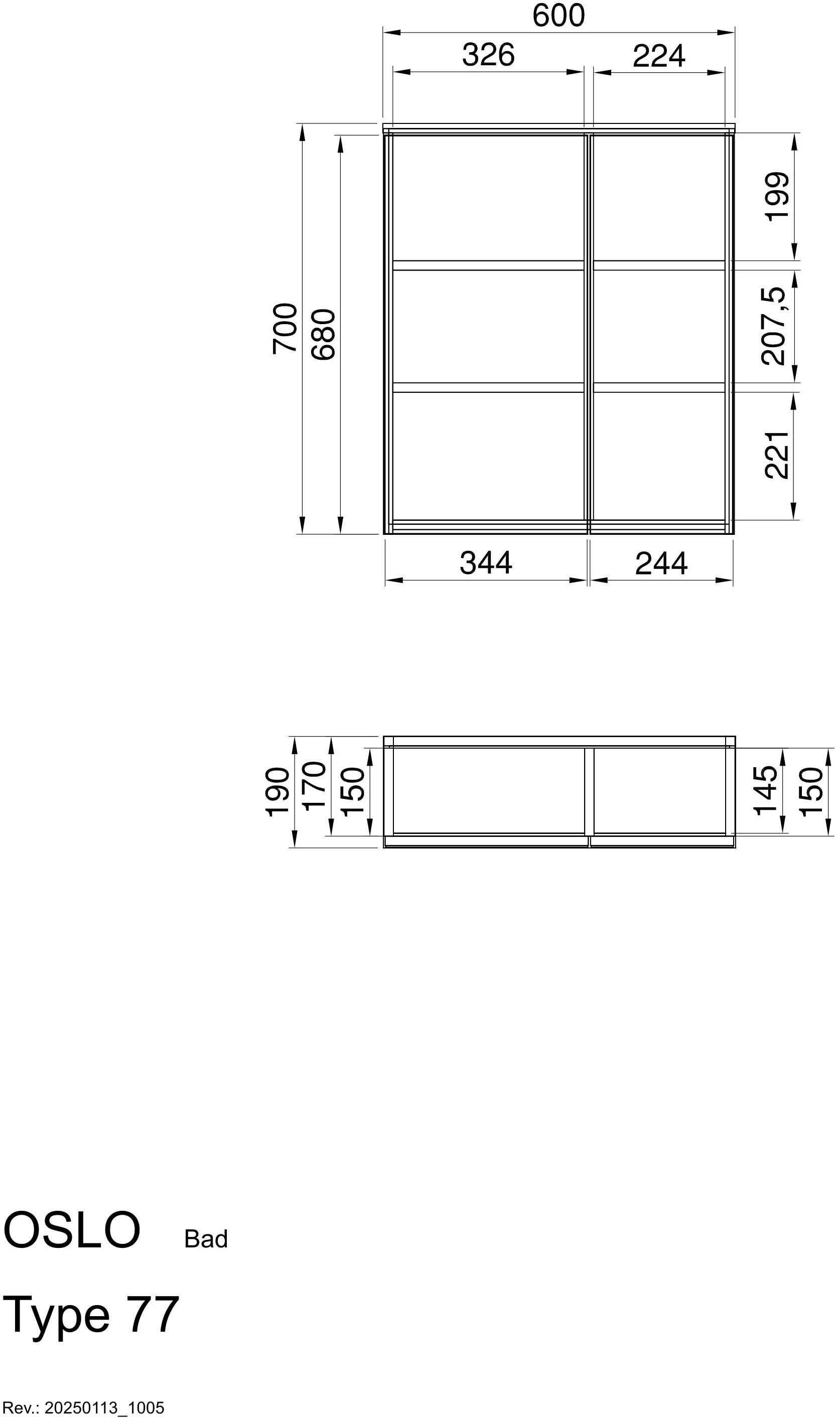 INOSIGN Miroir de salle de bain »Oslo, Spiegelschrank in Eiche Evoke, Spiegel im skandinavischen Design« Aufbewahrungsschrank mit 2 Spiegeltüren, wahlweise mit LED
