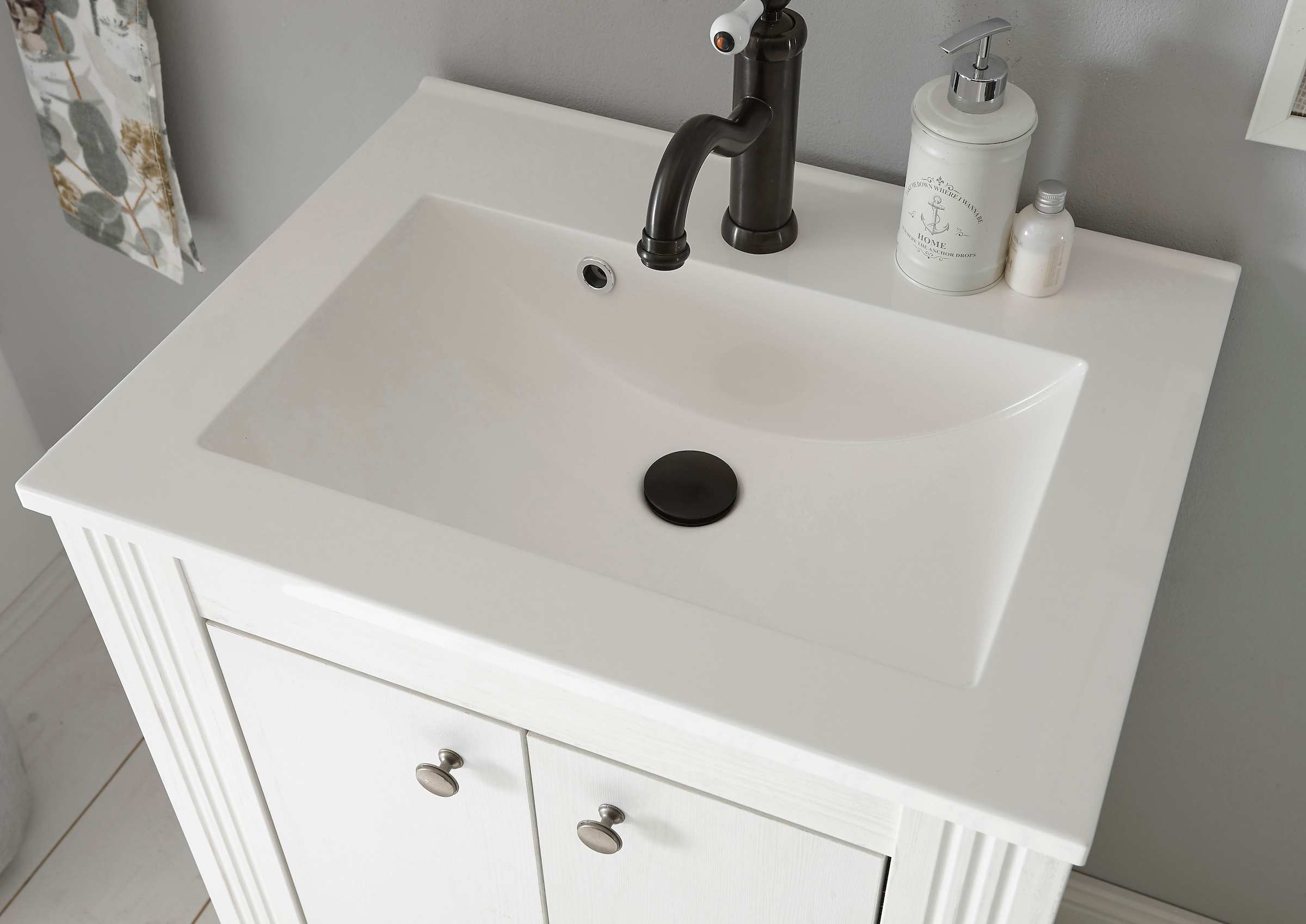 GOODproduct Ensemble de meubles de salle de bain »WESTMINSTER, Bad im Landhausstil, 4-teiliges Badezimmer« 4 cuis tlg.