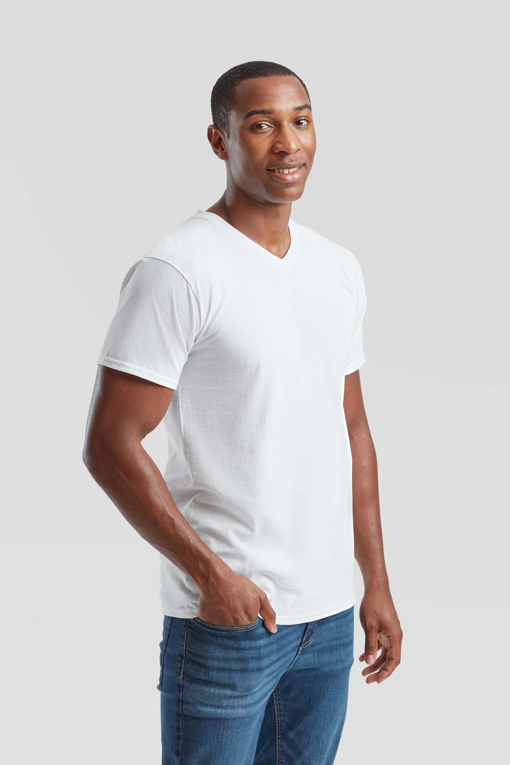 Fruit of the Loom T-shirt, 6 cuis aus Baumwolle, V-Ausschnitt, 6-teilig
