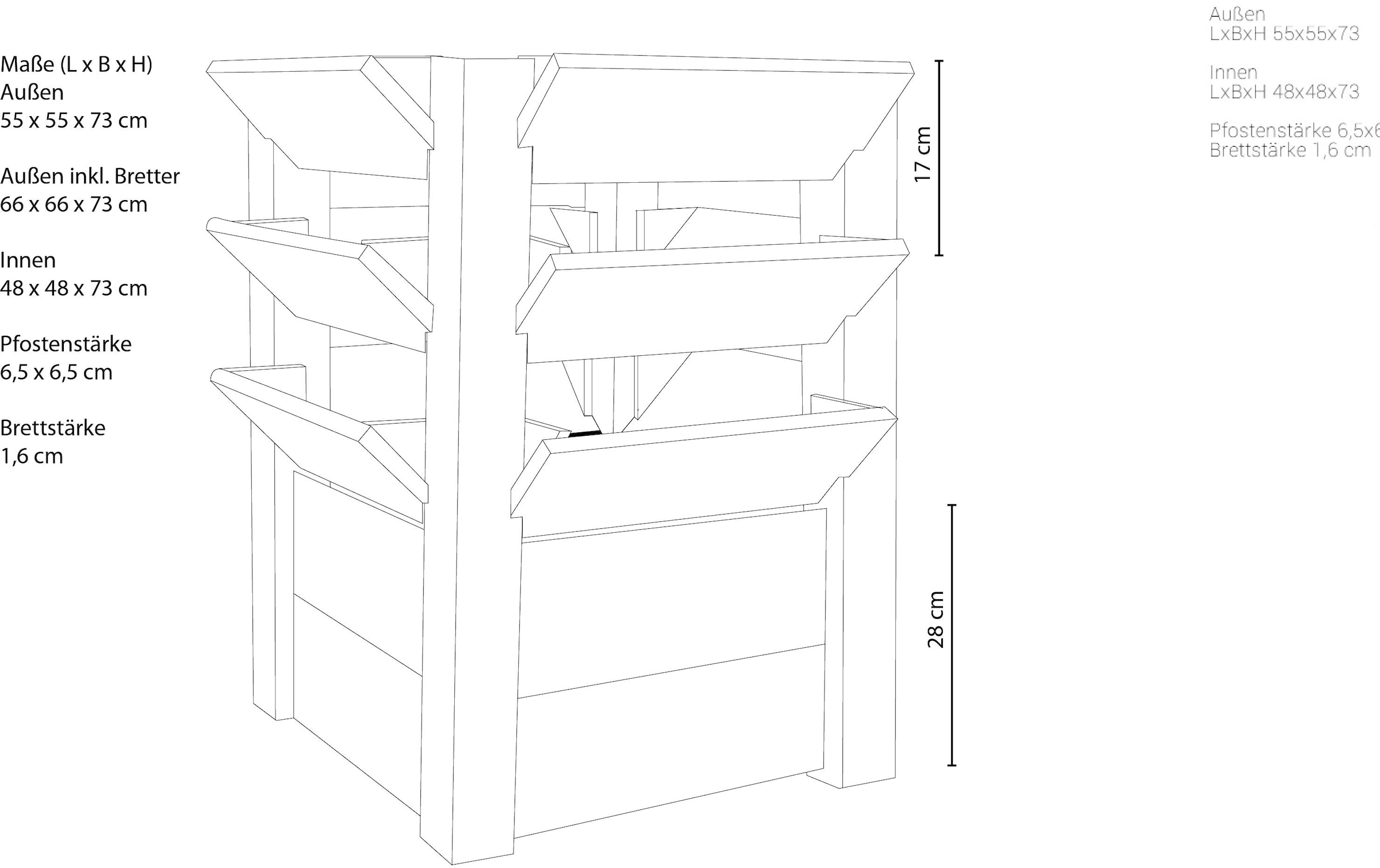 WESTMANN Lit surélevé »Premium L« 250 l, LxPxH : 64x65x73 cm