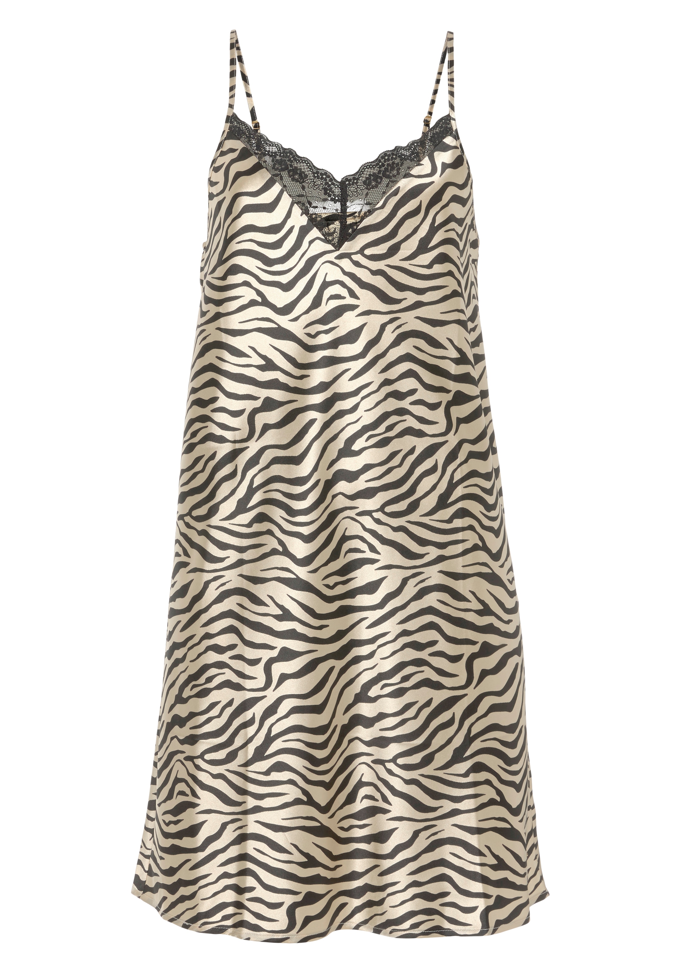 Buffalo Negligé mit schönem Animal-Print und Spitzeneinsätzen