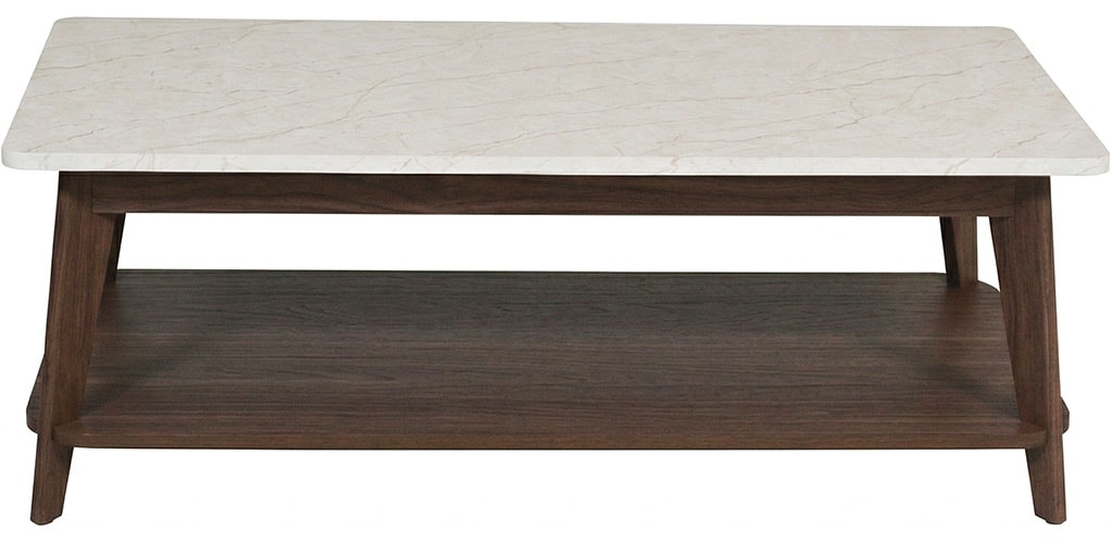 Jahnke Table basse »SIXTY COFFEE« table basse, 2 niveaux, style scandinave, aspect noyer et marbre, largeur : 110 cm