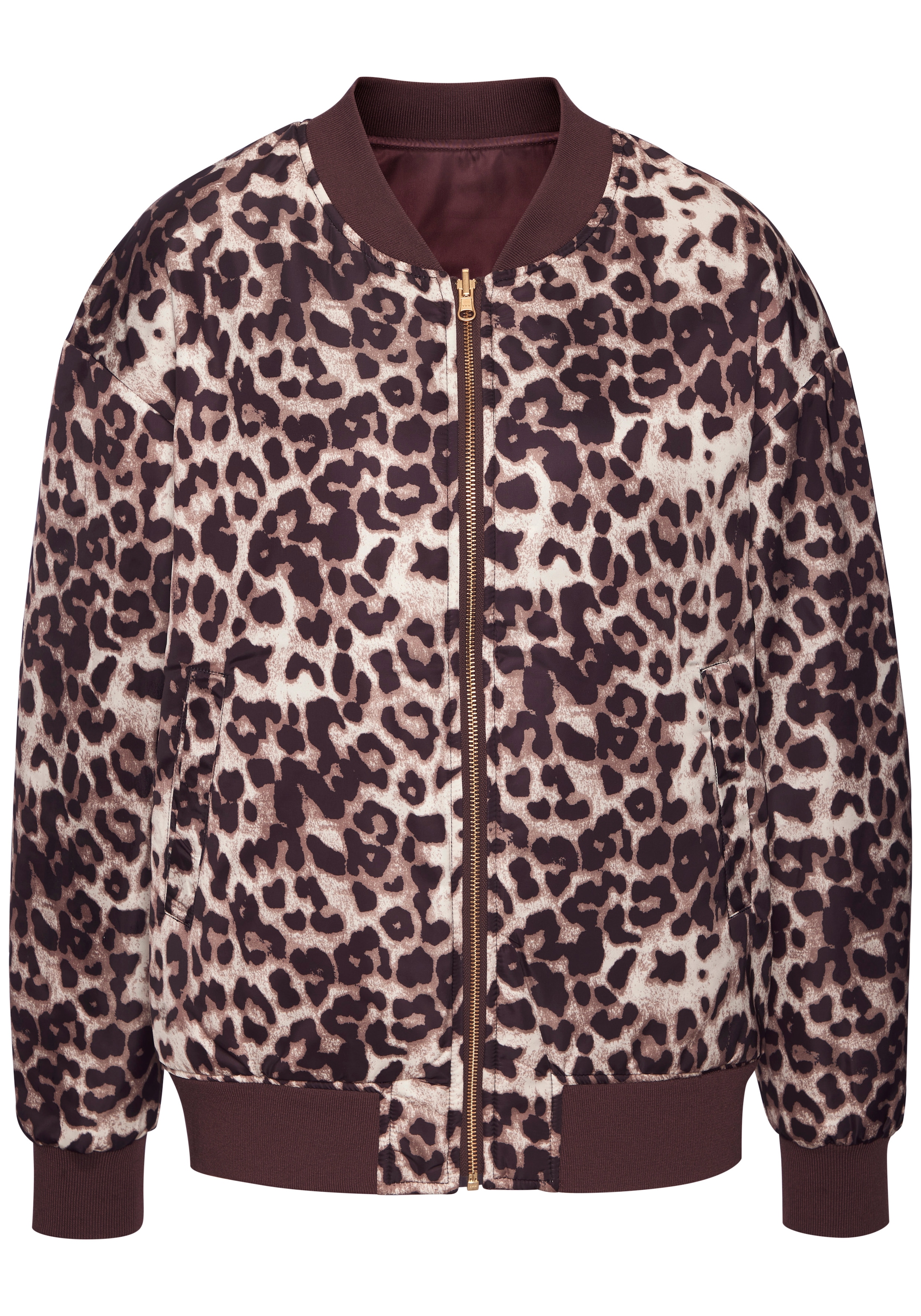 Buffalo Veste réversible mit Uni/Leoprint, Bomberjacke, modisch