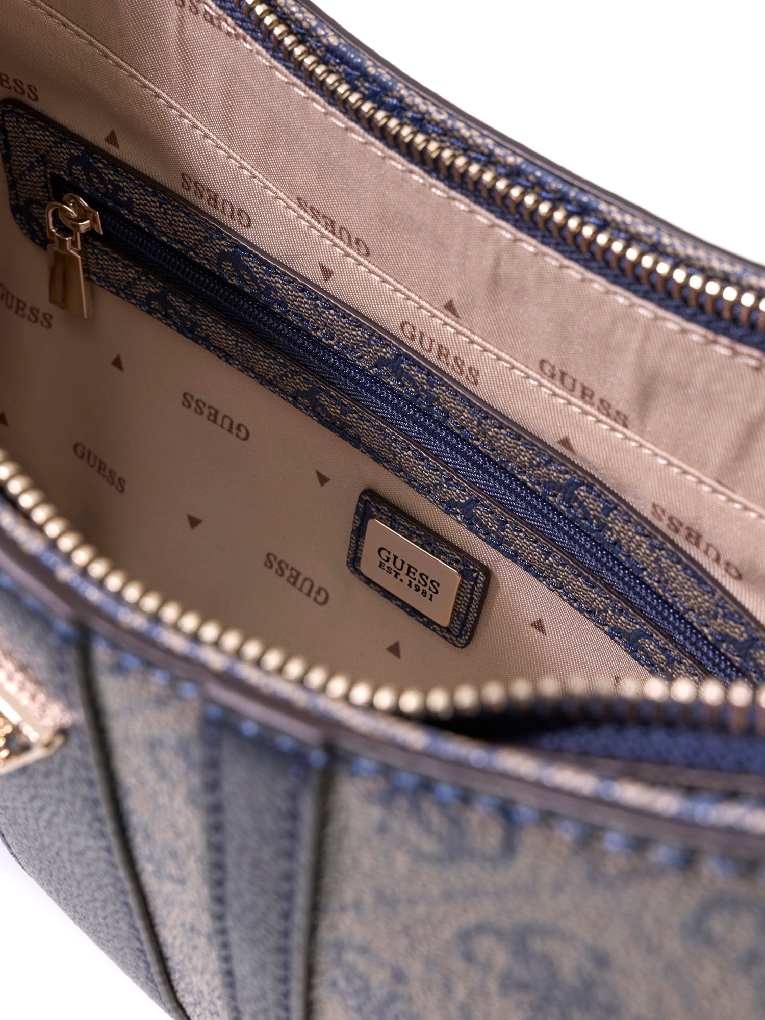 Guess Sac à bandoulière »NOELLE II TOP ZIP SHOULDER BAG« sac à main à anses pour femmes, sac à main avec breloques