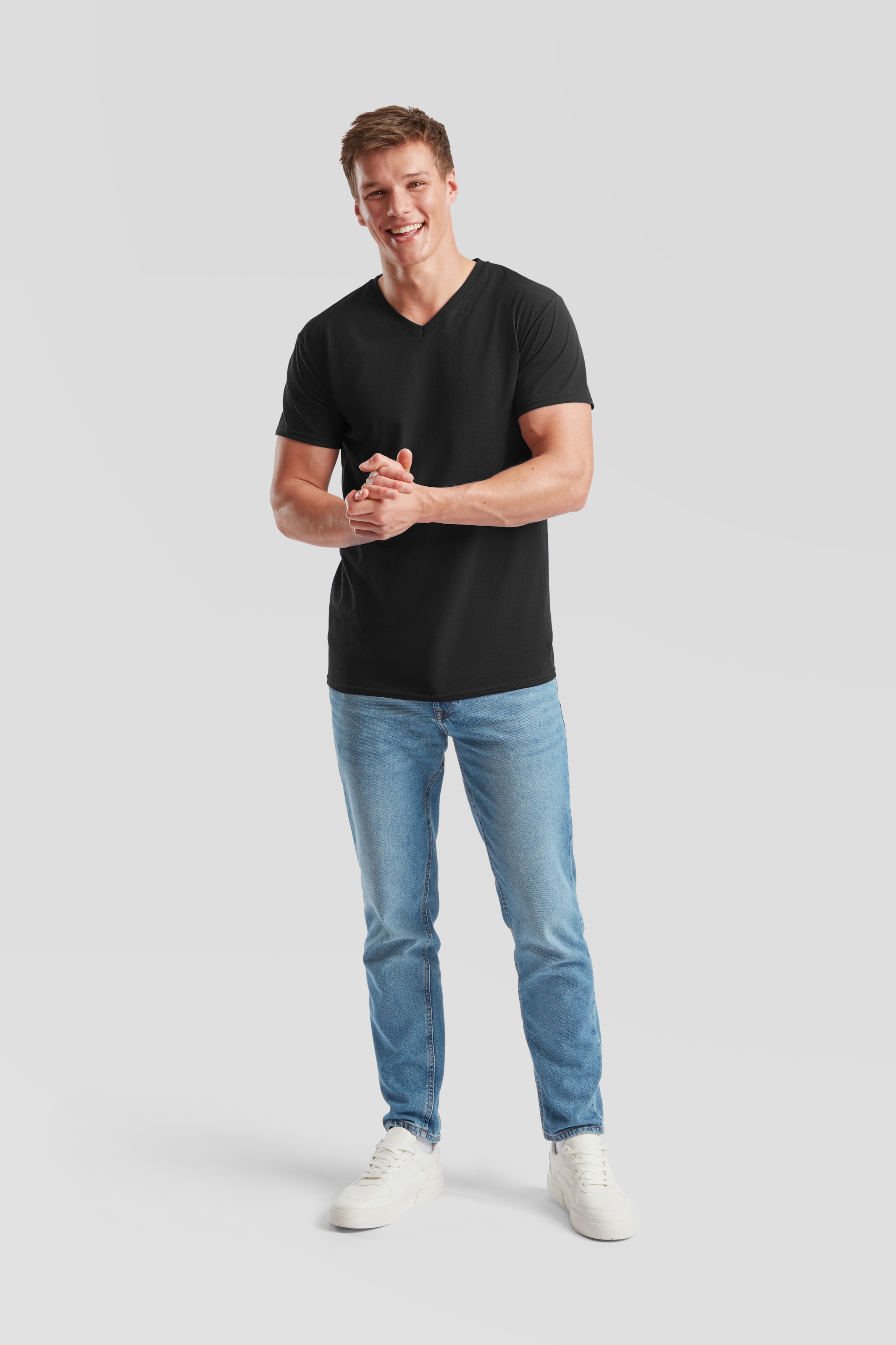 Fruit of the Loom T-shirt, 6 cuis aus Baumwolle, V-Ausschnitt, 6-teilig
