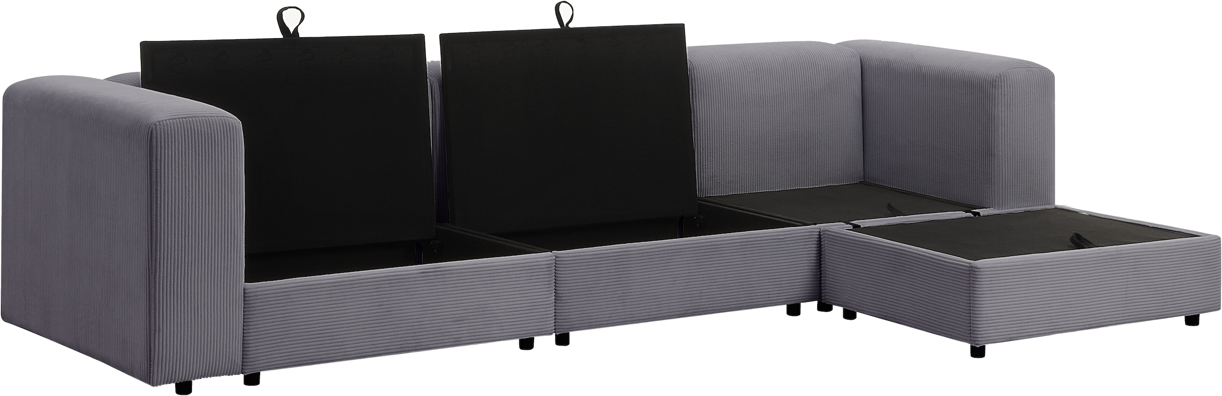 GOODproduct Ecksofa »Uno, L-Form, Breite: 307cm« beidseitig montierbarem Longchair,mit Taschenfederkern, in Cord