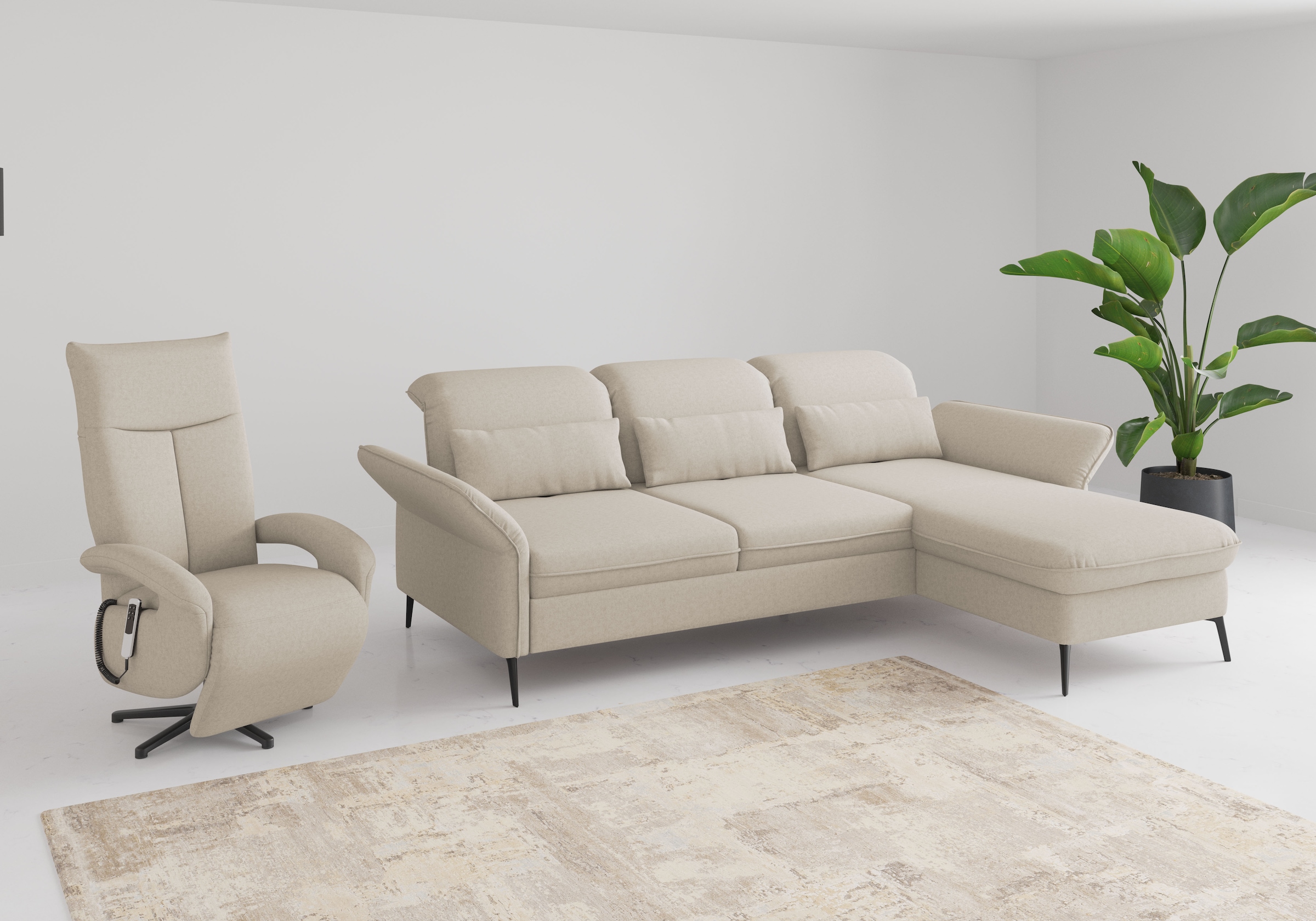 sit&more Ecksofa »Emely, inkl. Sitztiefenverstellung« wahlweise mit Bettfunktion,Bettkasten,Kopf- & Armteilverstellung