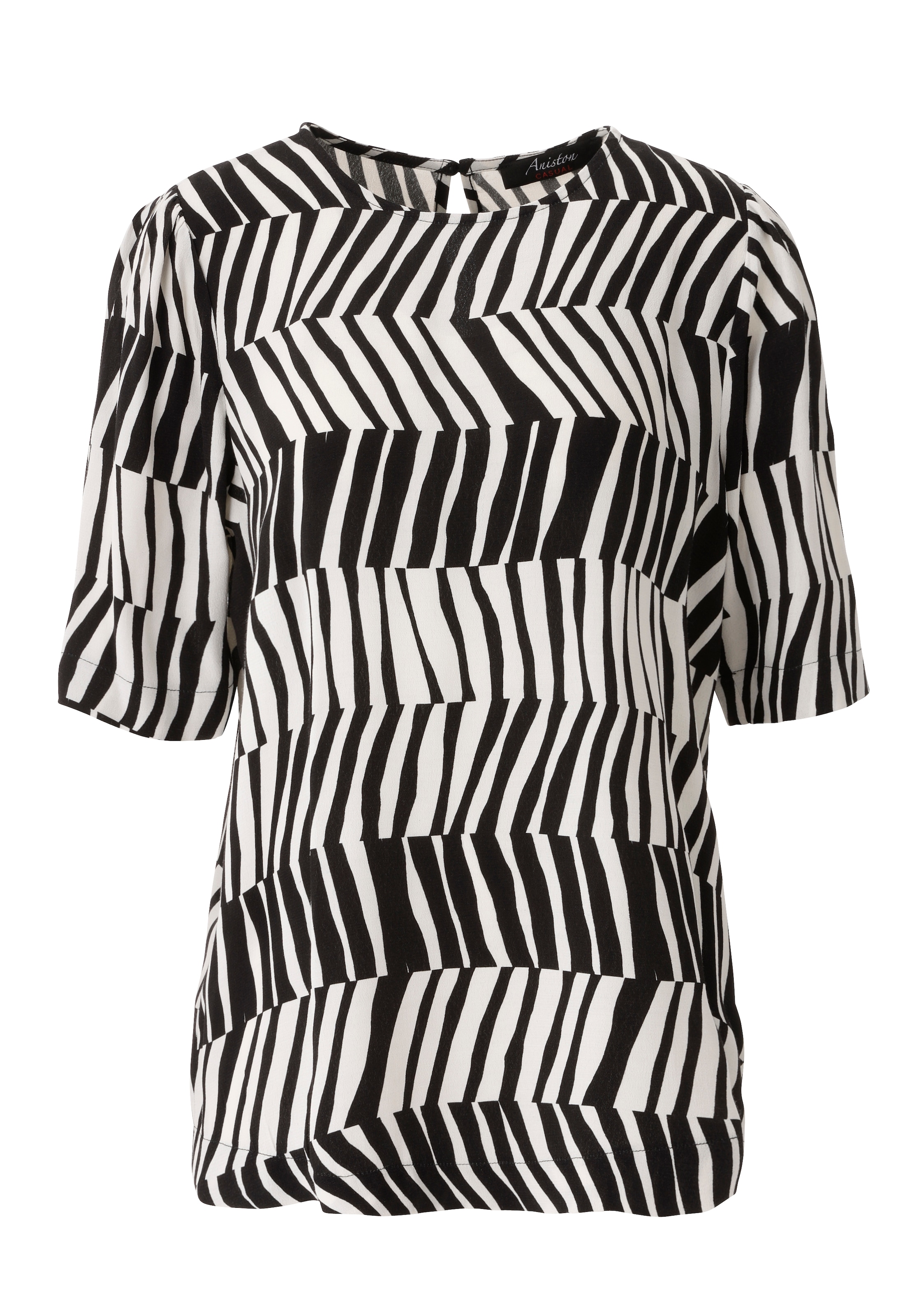 Aniston CASUAL Schlupfbluse mit extravagantem Streifenmuster - NEUE KOLLEKTION