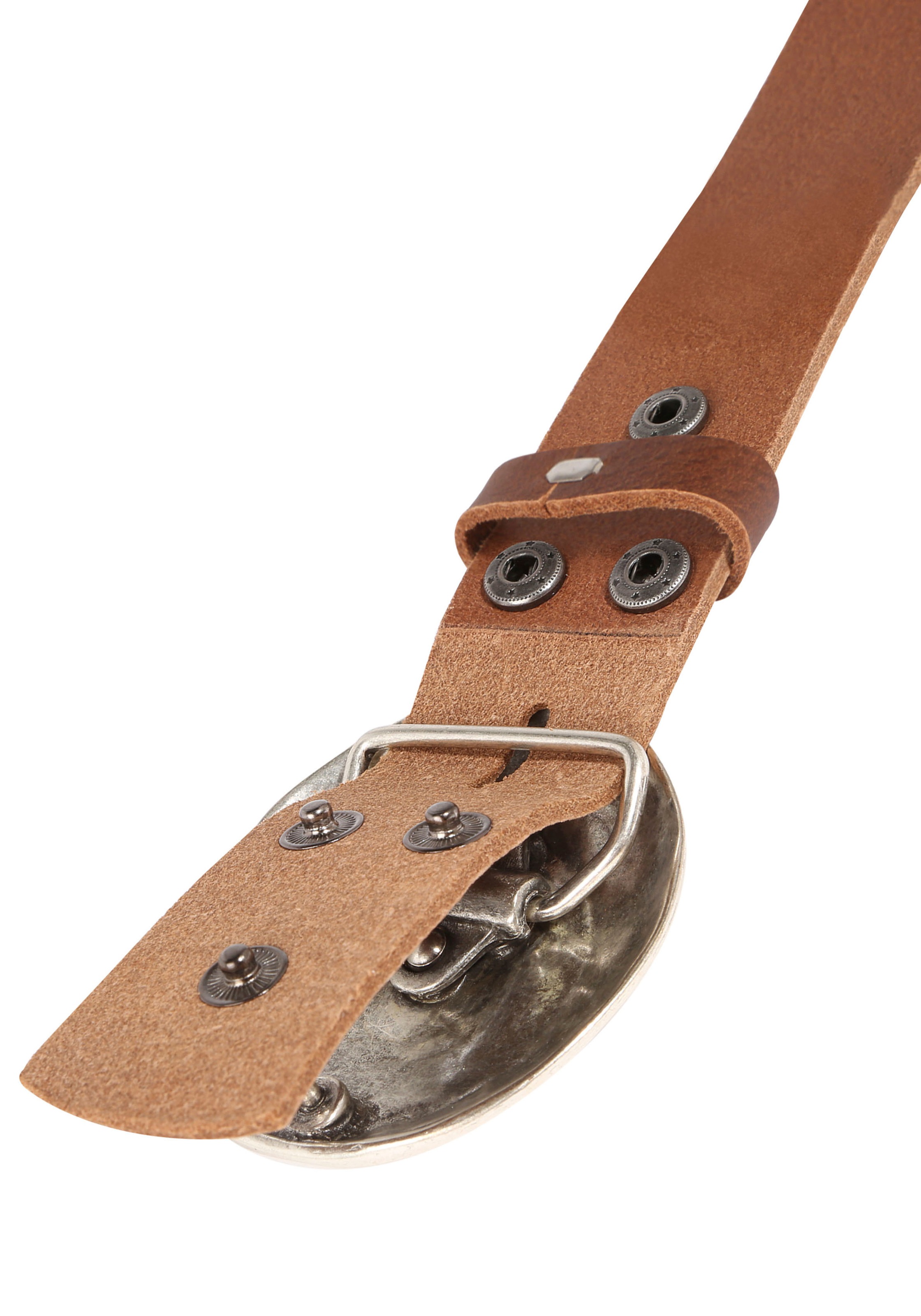 Rettungsring Gürtel Ledergürtel mit austauschbarer Schliesse »Muschel Rund Silber«