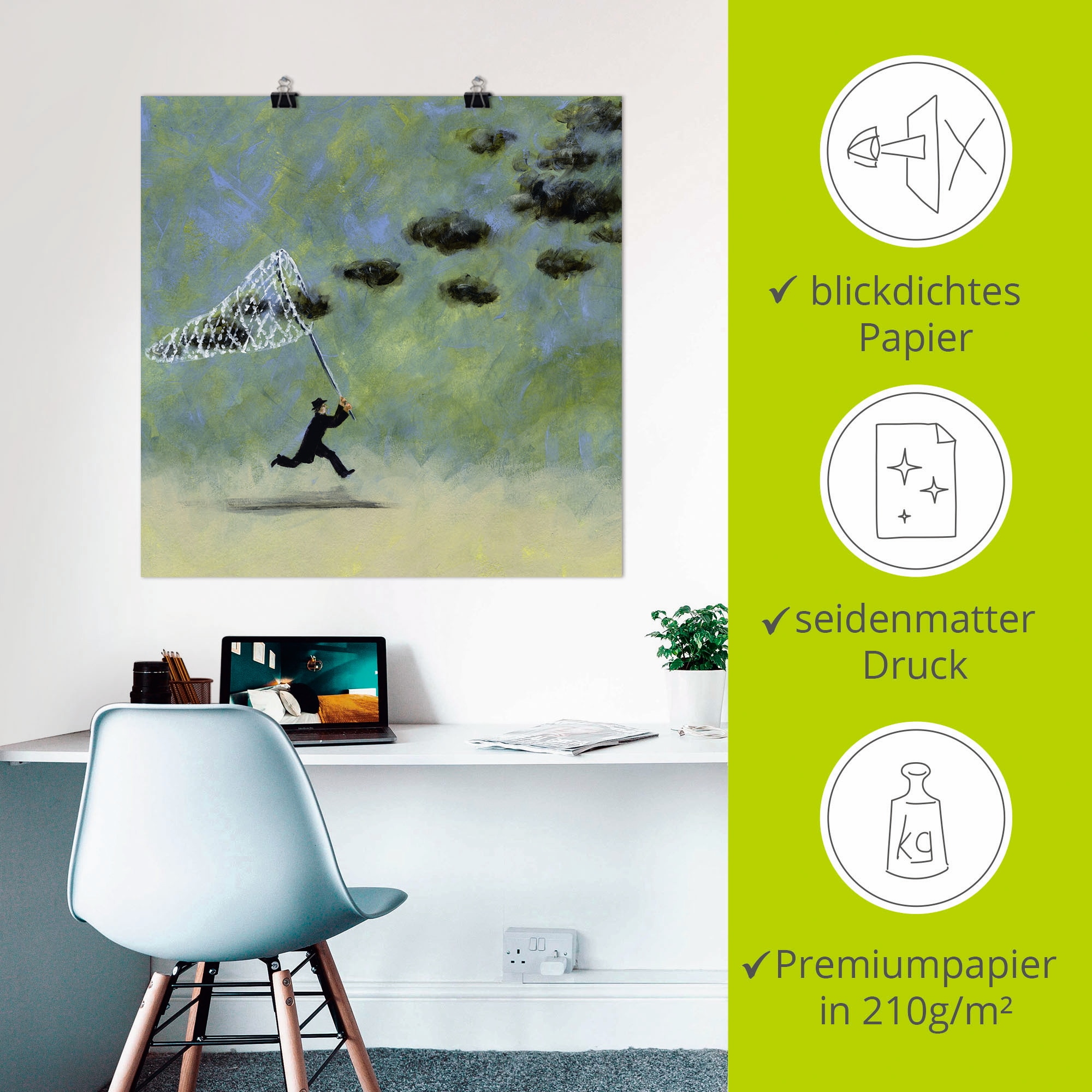 Artland Wandbild »Wolkenfänger« Mann 1 Stk. tlg. als Leinwandbild, Poster, Wandaufkleber in verschied. Grössen