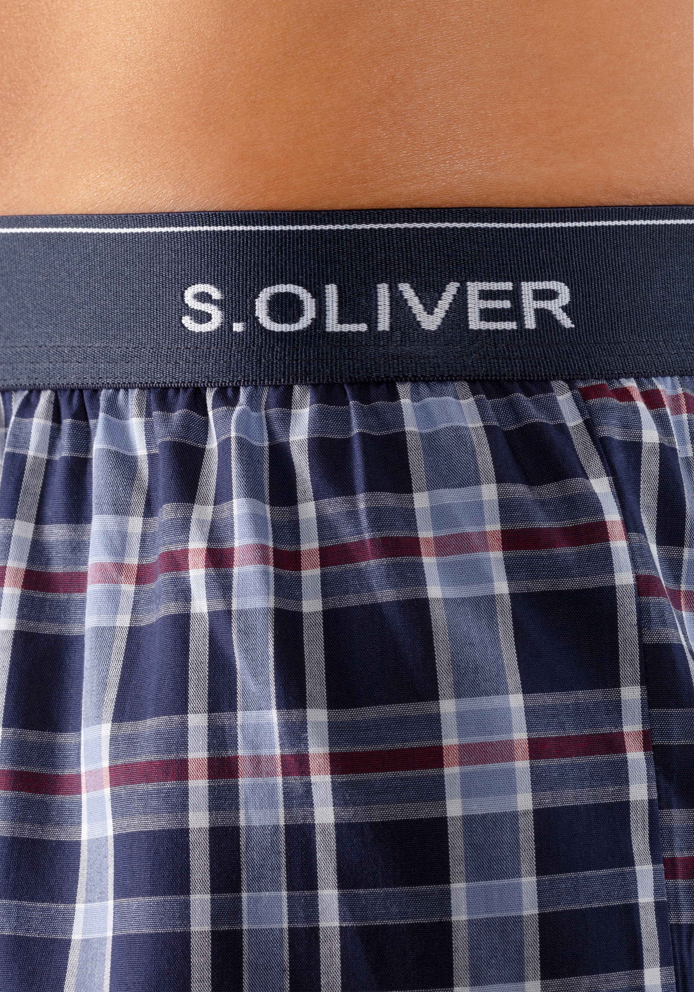 s.Oliver Webboxer Packung, 2 cuis mit Logo Webbund