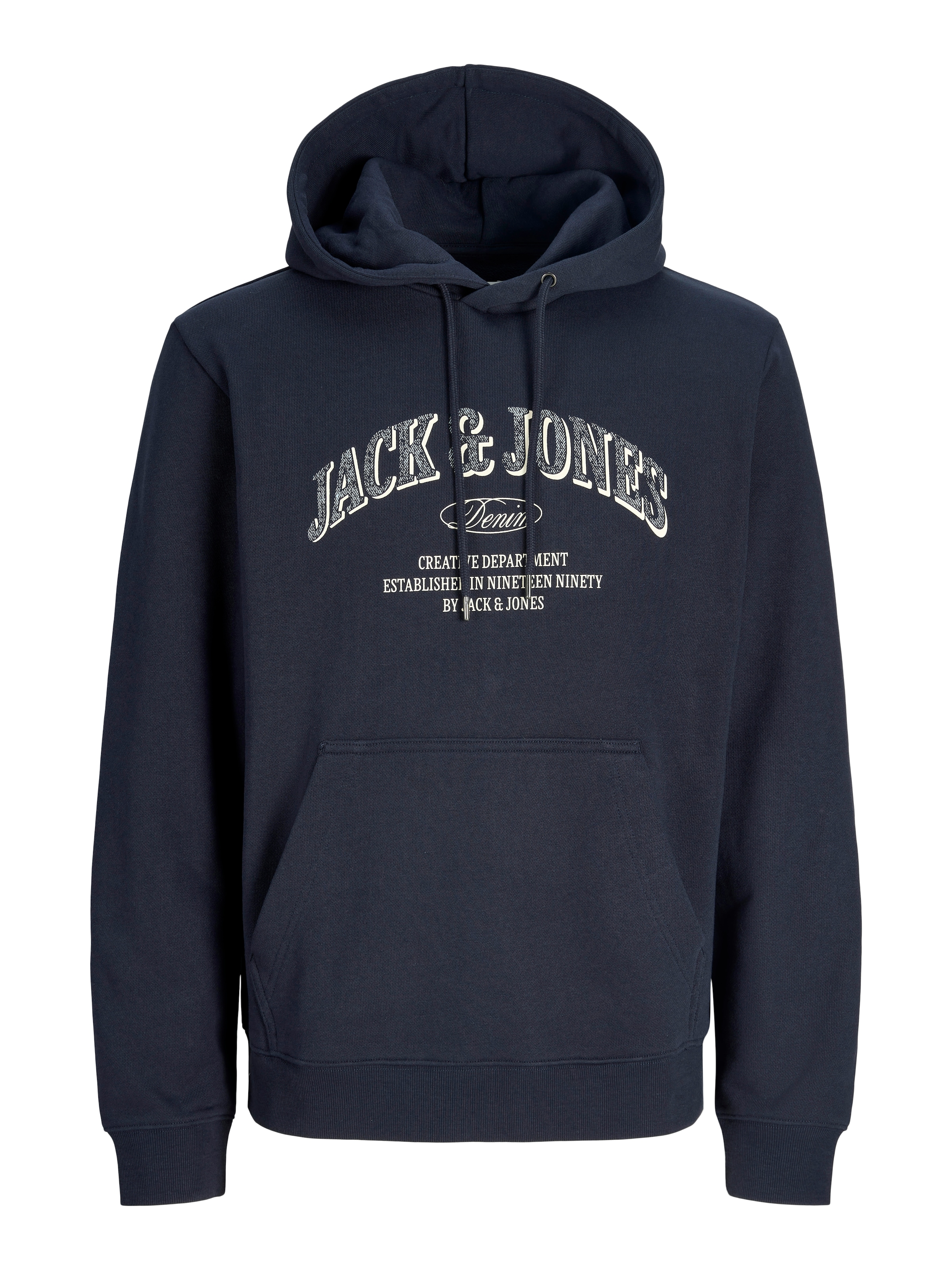Jack & Jones Sweat à capuche »JJEDENVER LOGO SWEAT HOOD SN«, mélange coton, coupe décontractée
