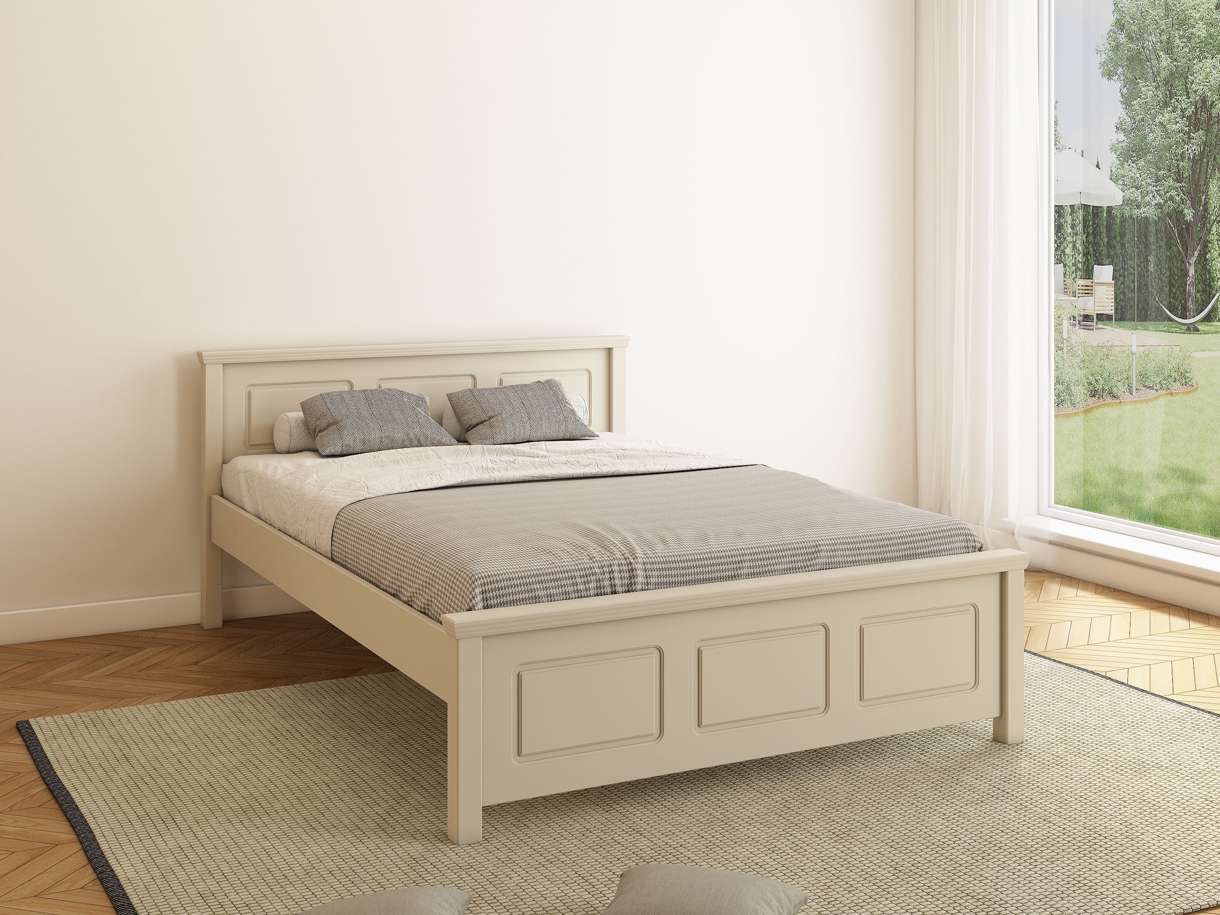 GOODproduct Lit en bois massif »ERIKK' , Made in Europe, optional mit Schublade, Massivholz Kiefer« Certifié FSC®,  en plusieurs tailles, style campagne avec aspect caisson