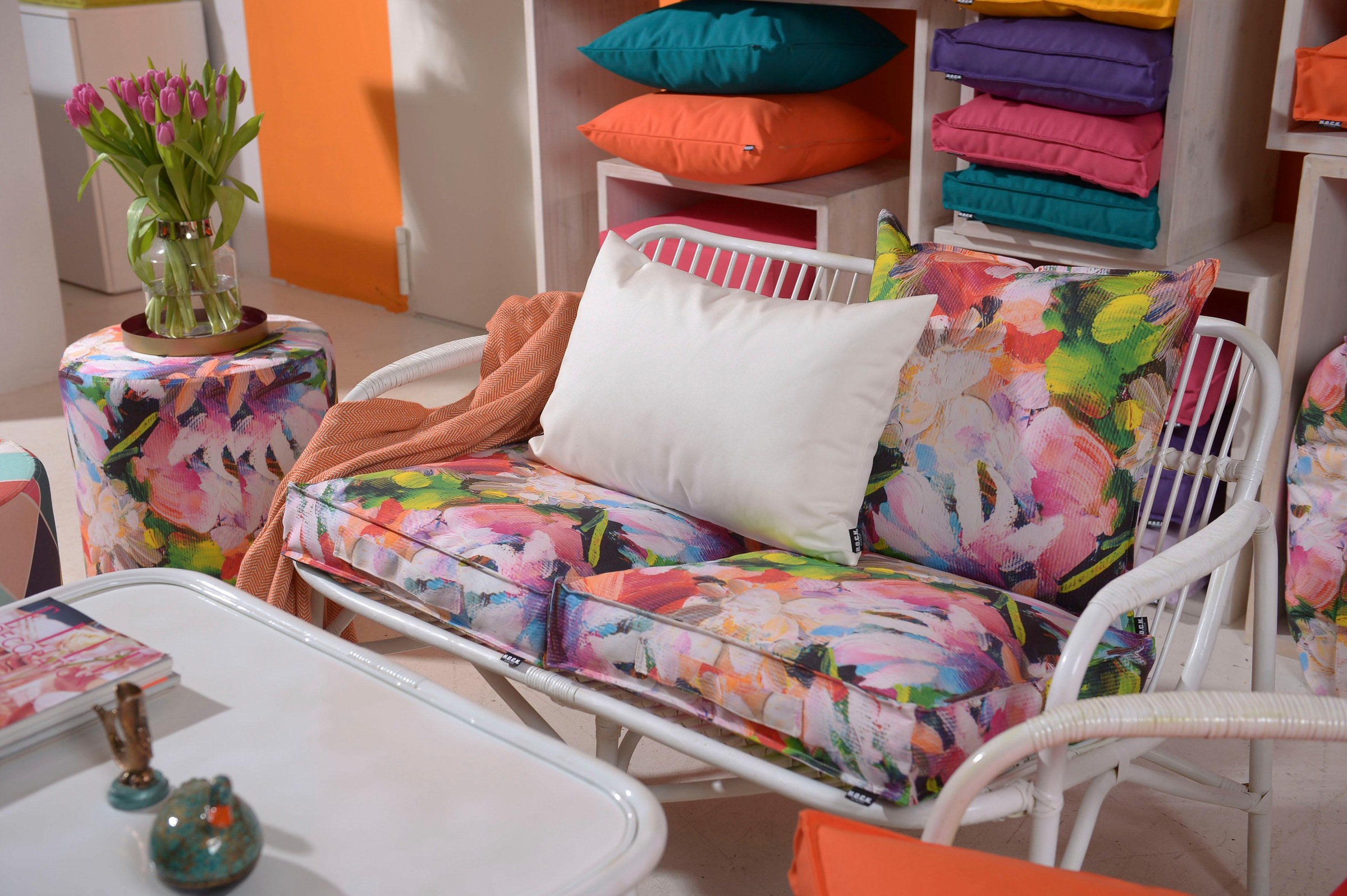 H.O.C.K. Dekokissen »Flower« im farbenfrohen Design, Kissenhülle mit Füllung, 1 Stück