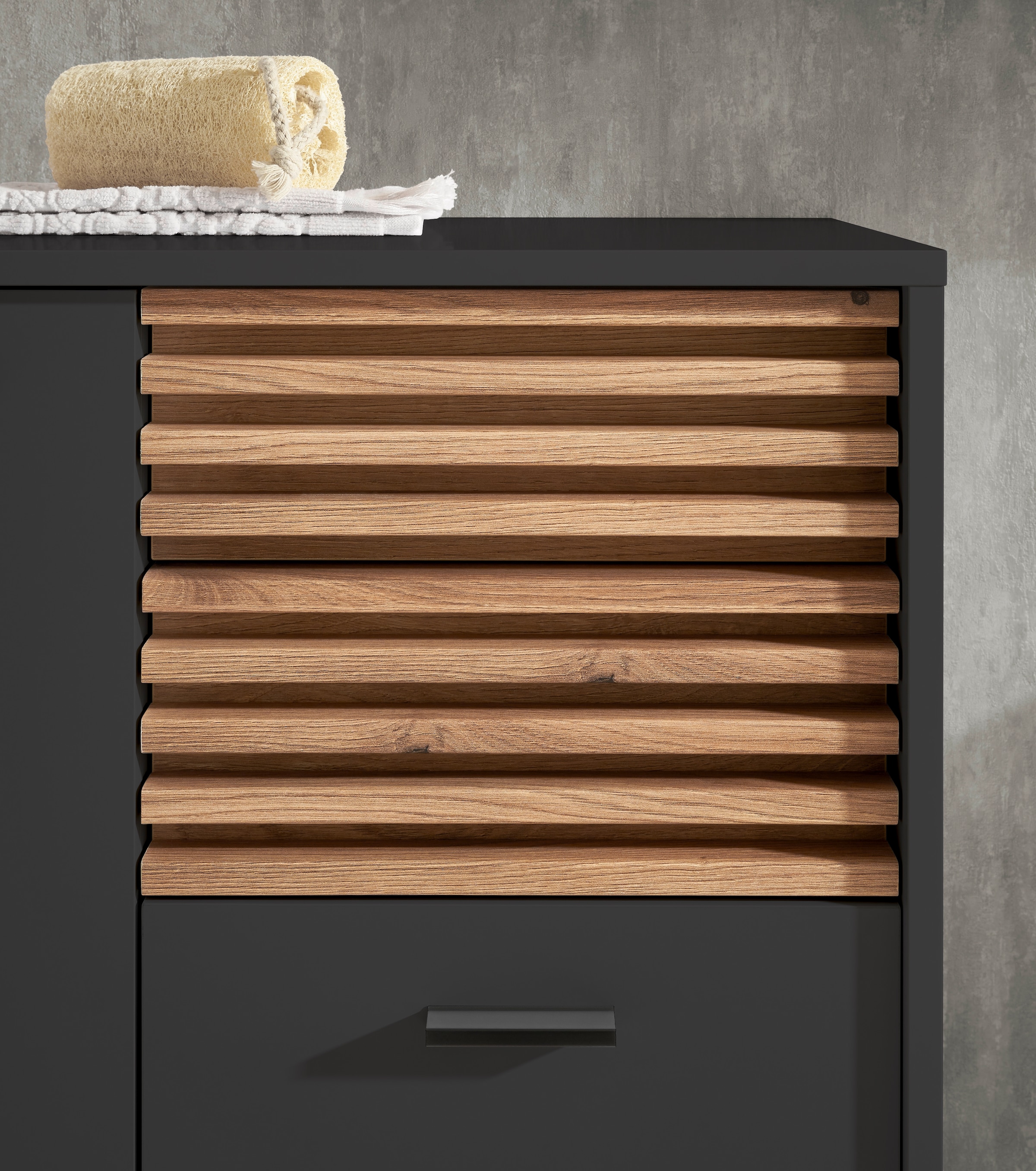 BASIC by Balculina Waschbeckenunterschrank »Liguria B/H/T 80x64x40 cm« 1 Stk. tlg. Breite 80cm, Unterflurauszug, FSC-Mix 70%