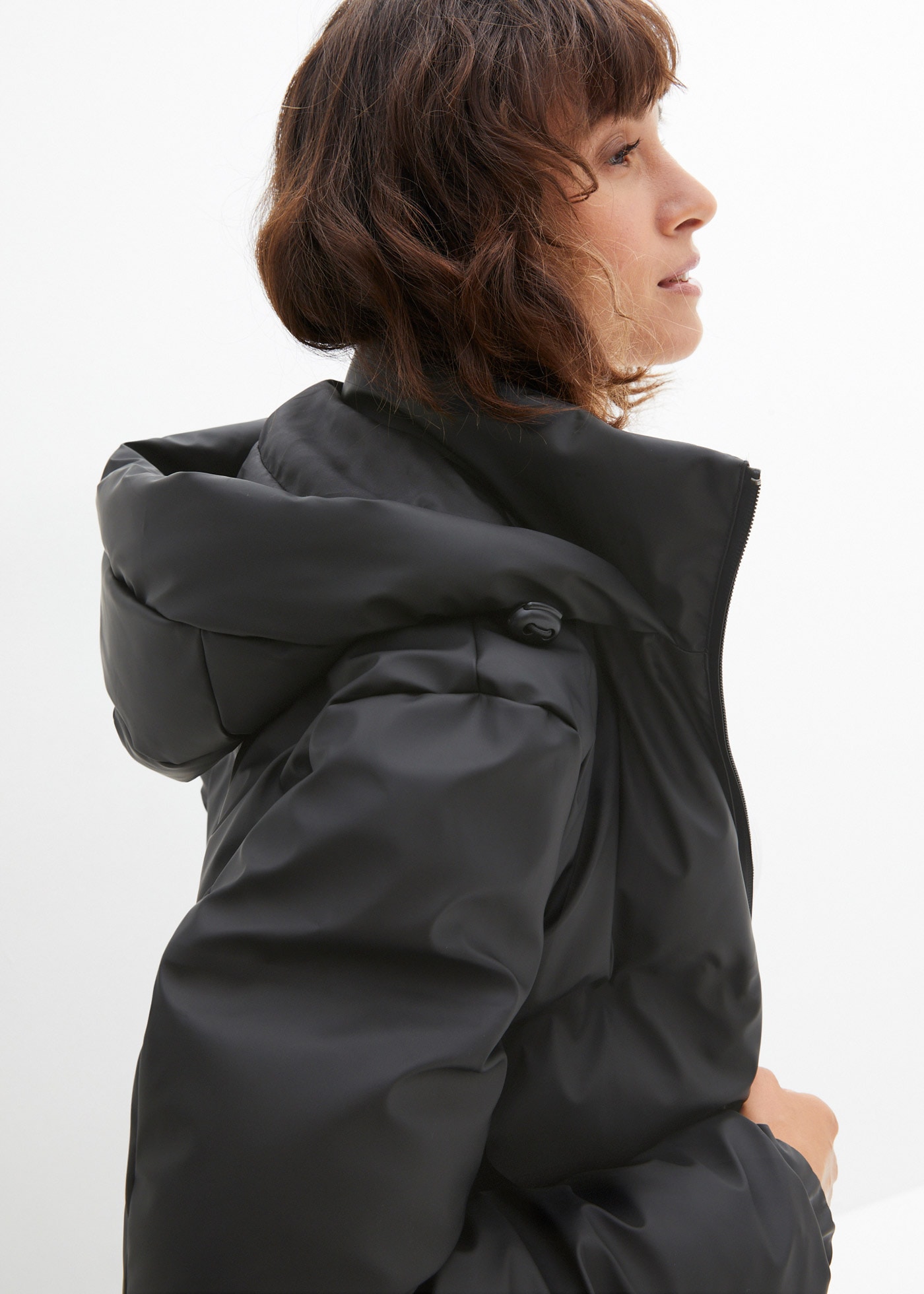 bonprix Manteau de pluie mit 2-Wege-Reissverschluss, Oversize-Passform, mit Stehkragen