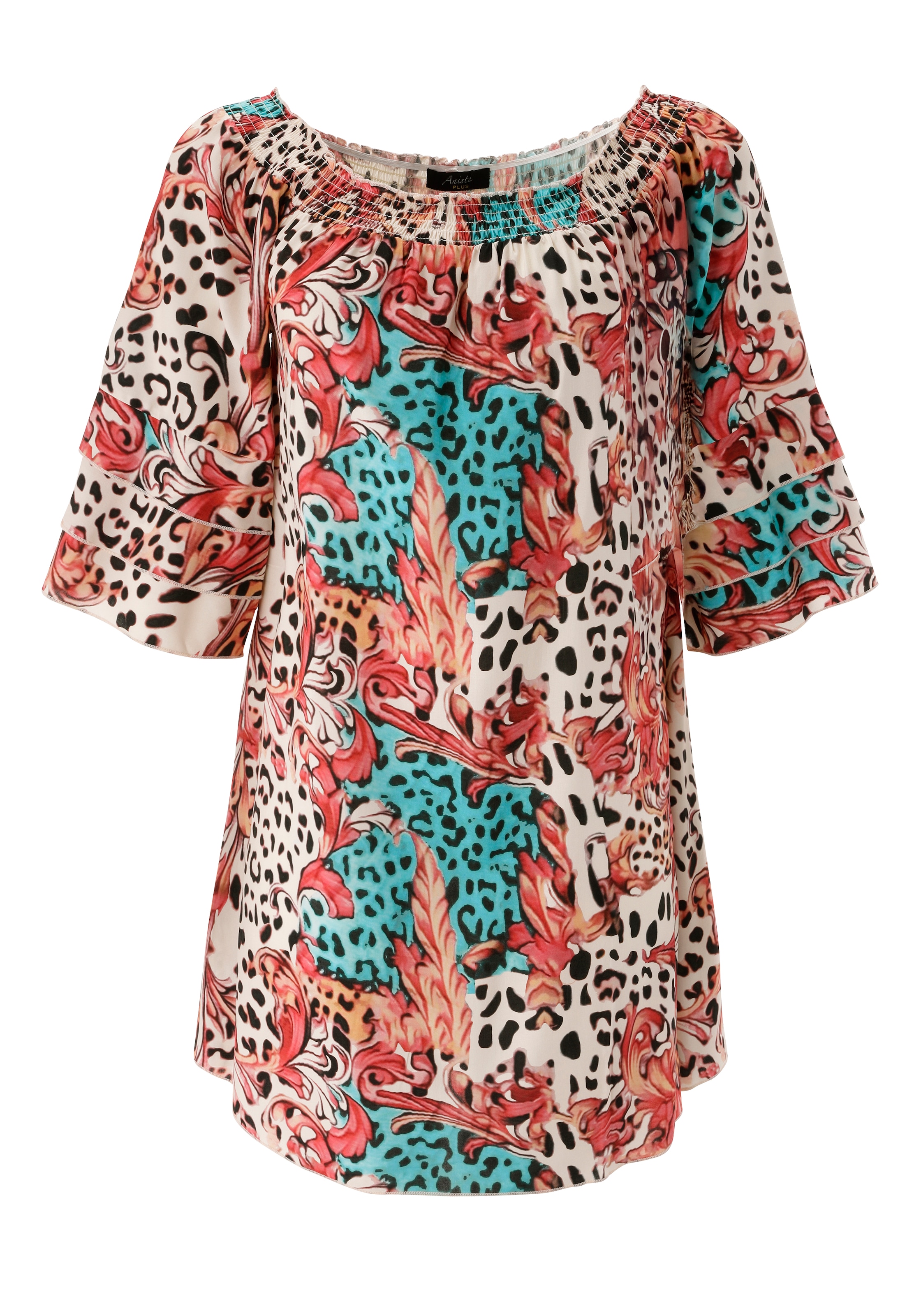 Aniston PLUS Robe chemisier mit Gummizug am Ausschnitt- NEUE KOLLEKTION