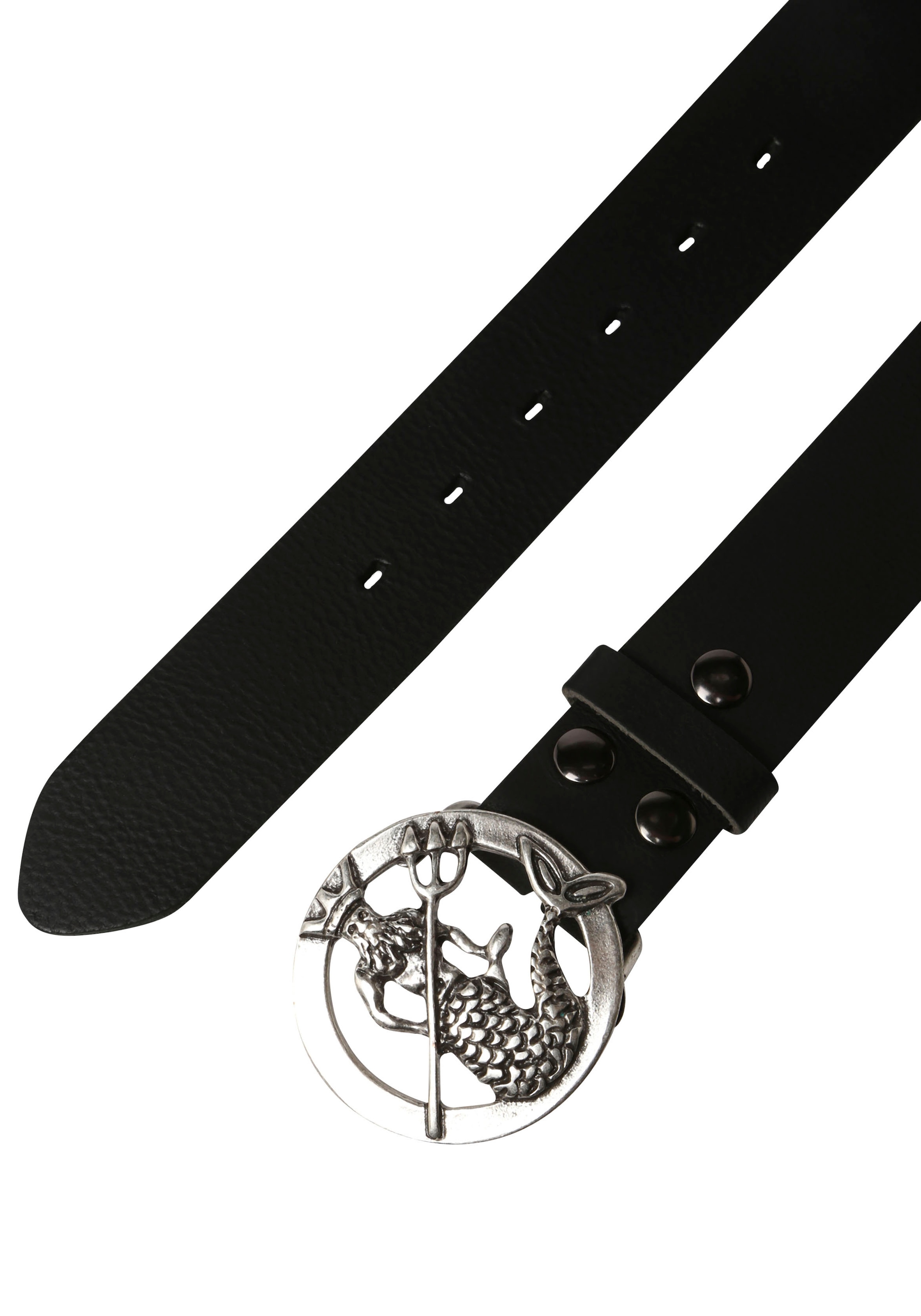 Rettungsring Gürtel Ledergürtel mit austauschbarer Schliesse »Neptun Rund Silber«