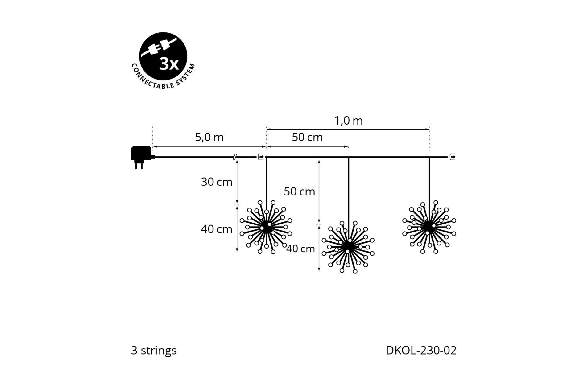 STT Dekolicht »Ikarus 40 cm« 3 Stk.