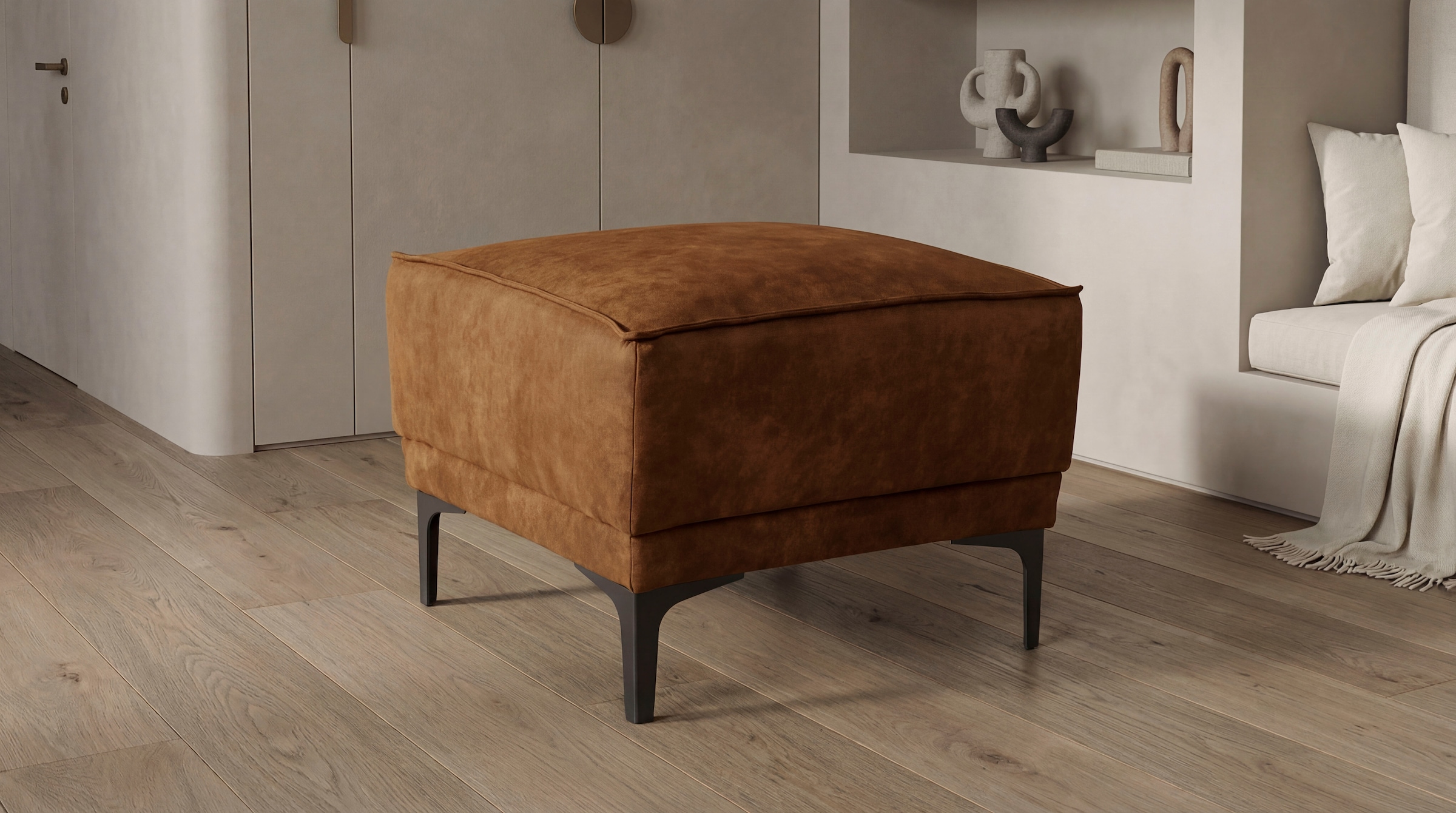GOODproduct Hocker »Oland Luxus-Microfaser Polsterhocker« passend zur Serie OLAND