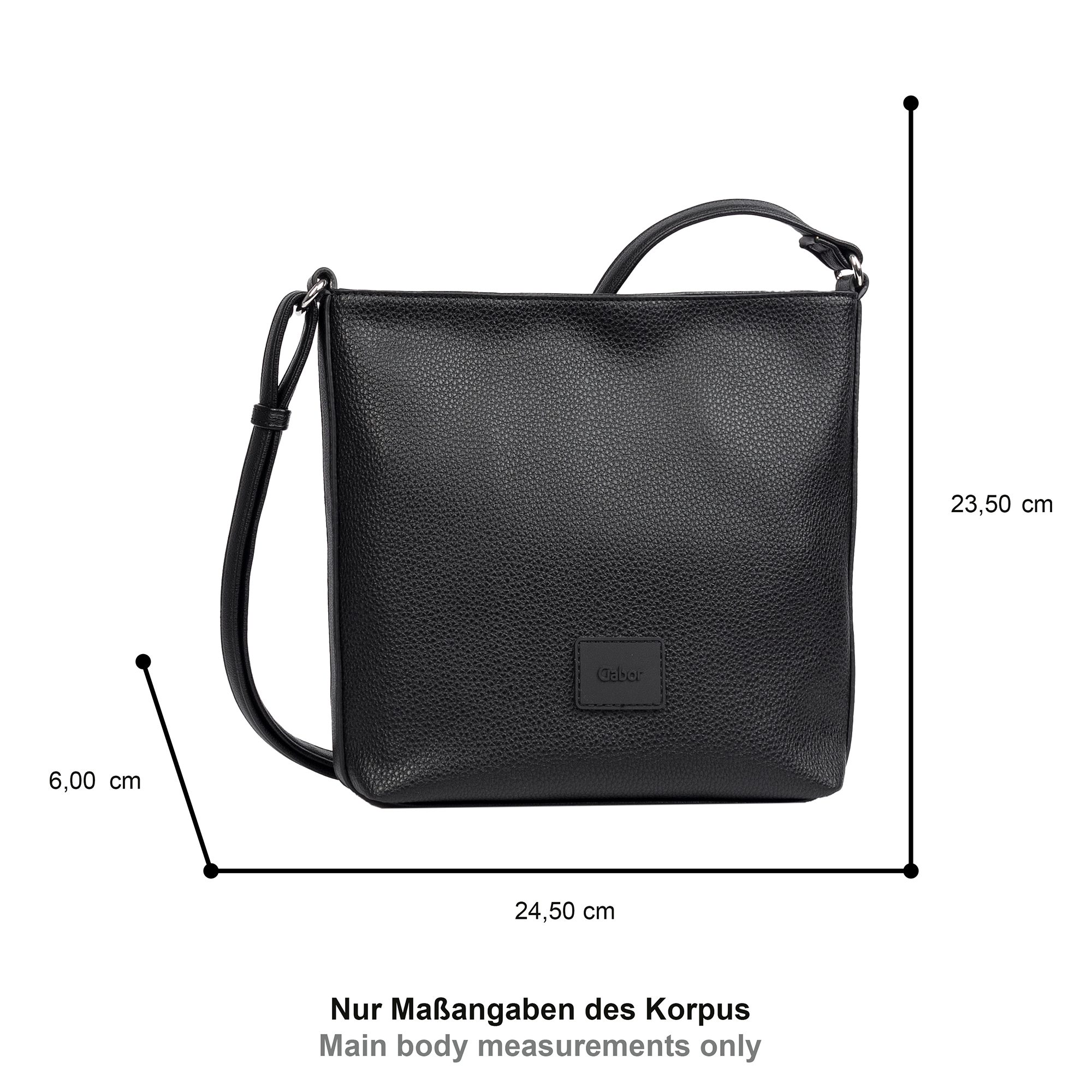 Gabor Umhängetasche »Elfie« Damen Schultertasche, Handtasche mit Logo-Aufnäher