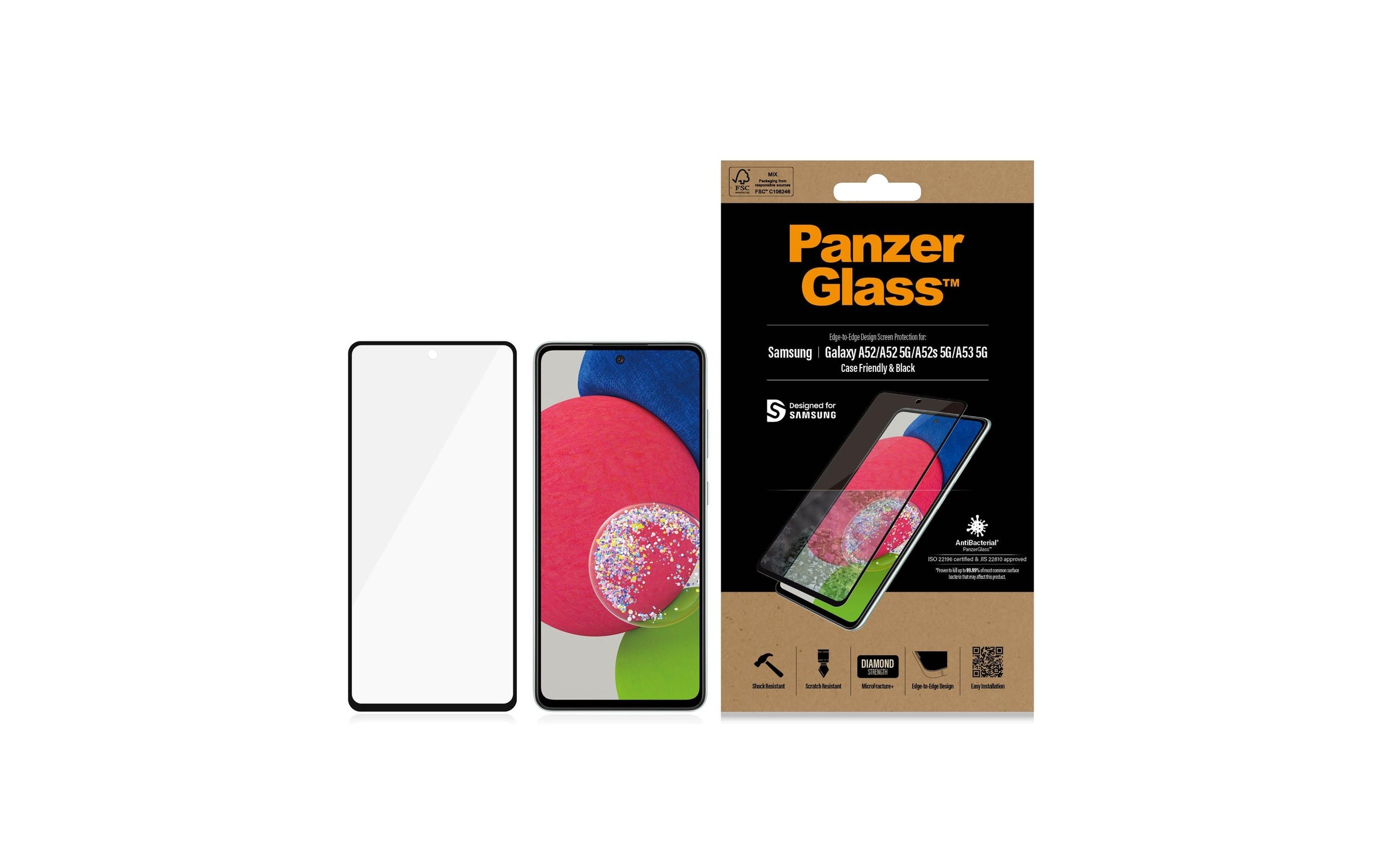 PanzerGlass Schutzfolie »Friendly Galaxy A5« Mit Rahmen