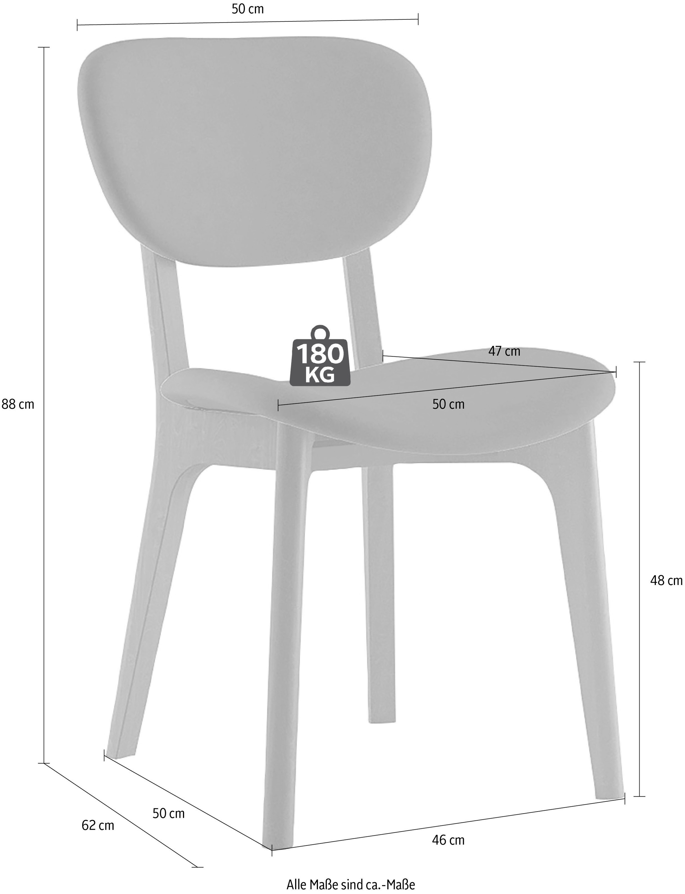 Home affaire Chaise »COZY Made in Italy« (Ensemble) 2 cuisstructure en hêtre, cerisier ou noyer, bois massif, chaise design