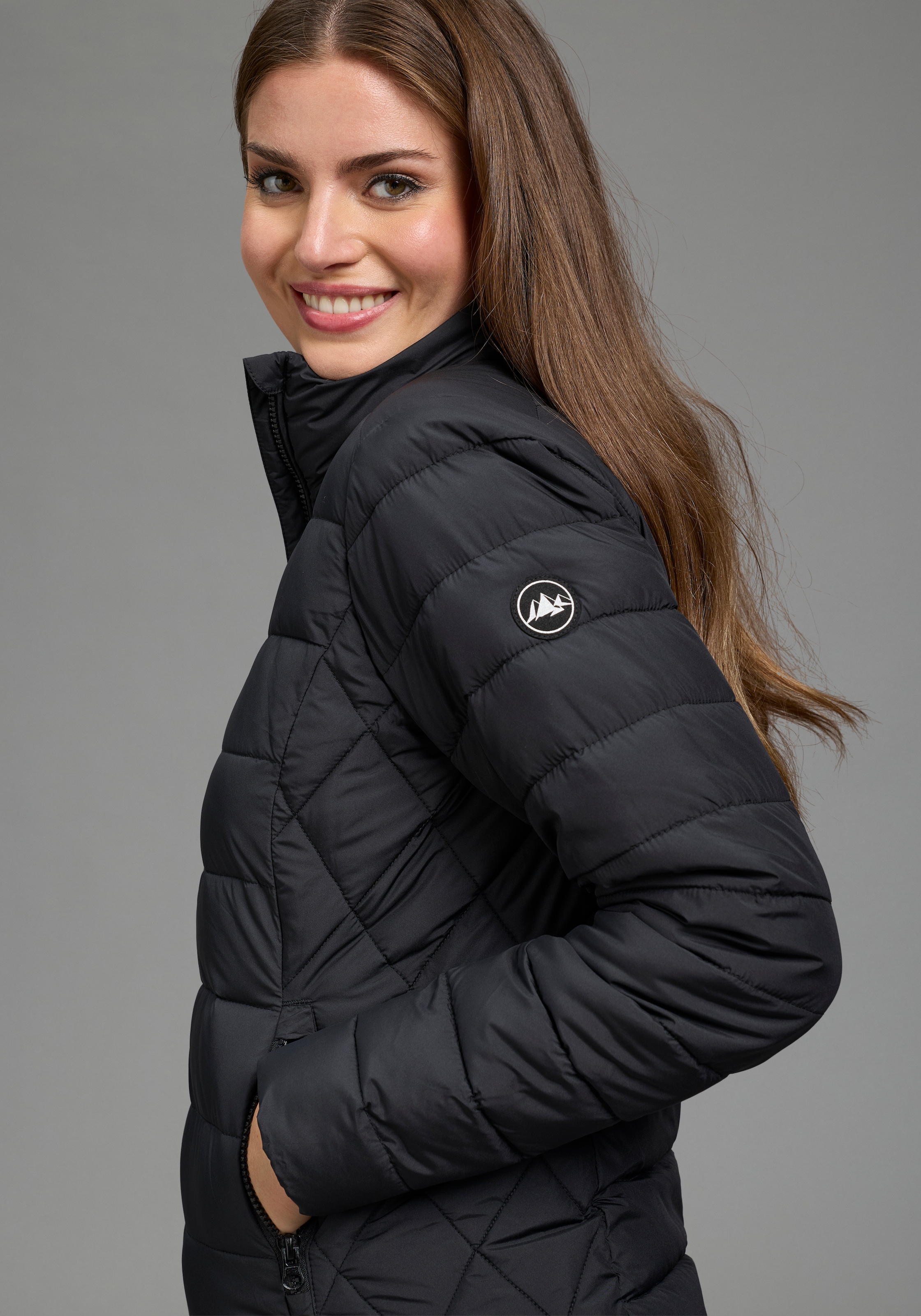 Polarino Veste matelassée veste légère de mi-saison avec empiècement latéral et col montant