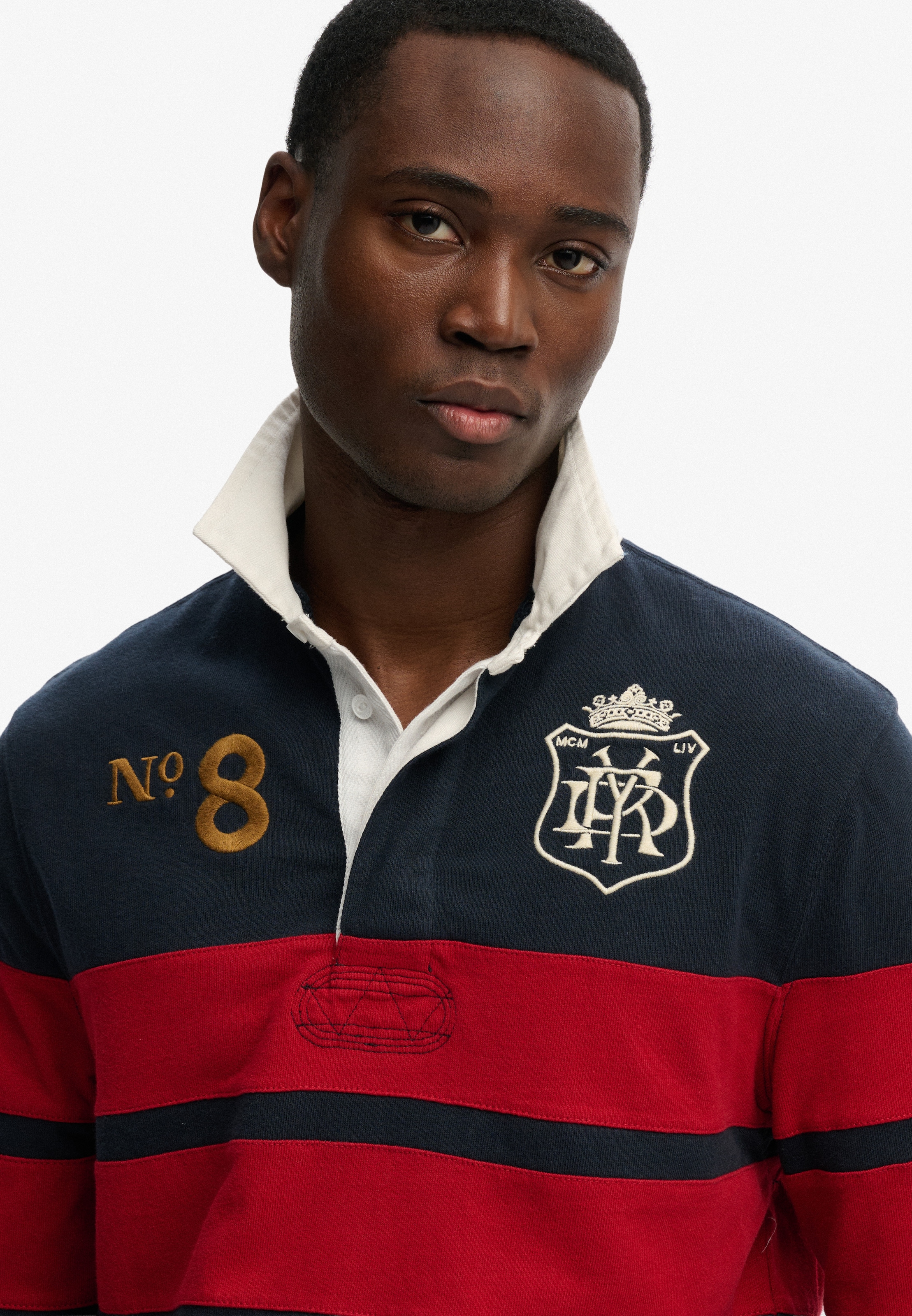 Superdry Langarmshirt »DOUBLE EMBLEM STRIPE RUGBY«