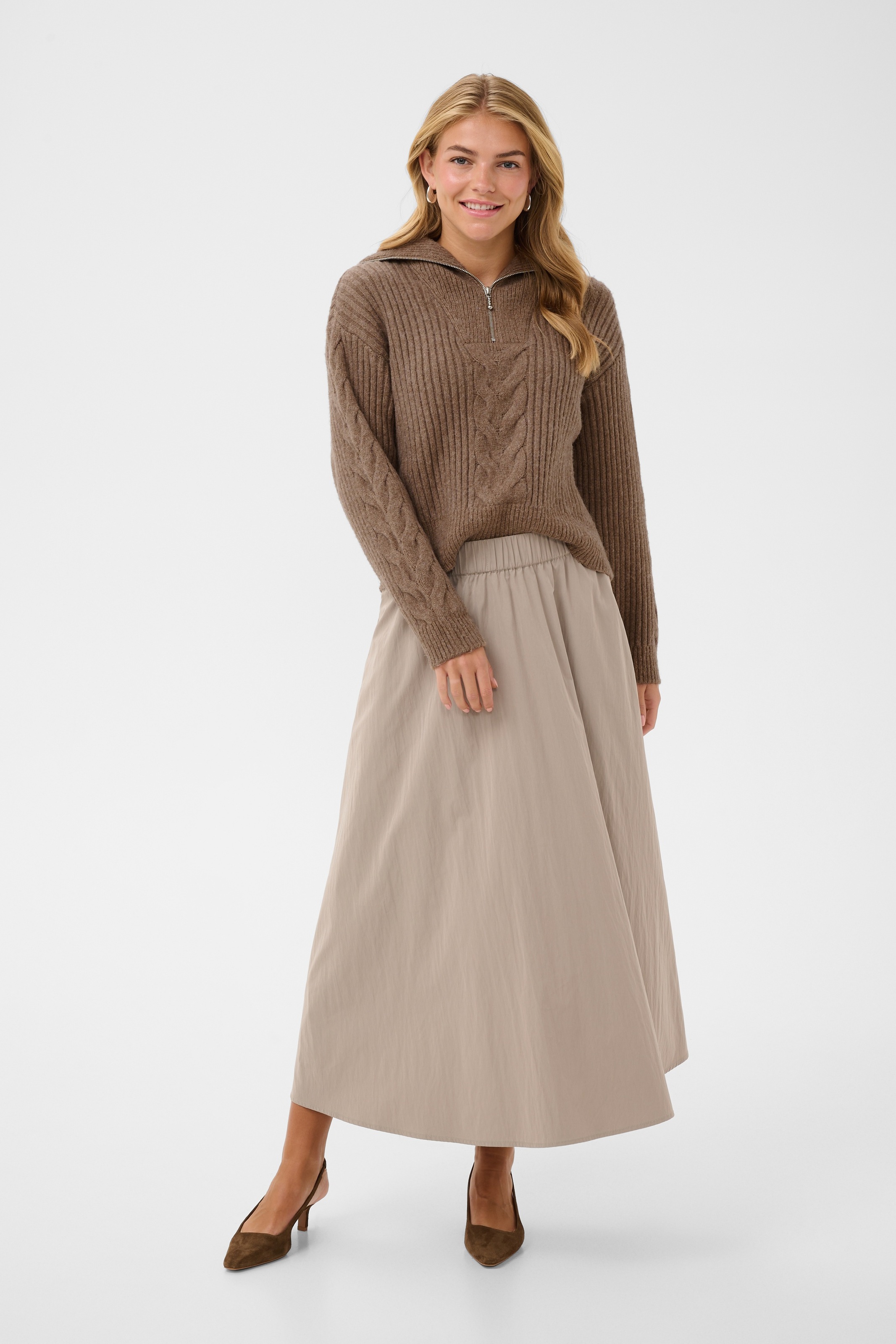 Saint Tropez Troyer »TalmaSZ Pullover« mélange de matériaux, coupe régulière, motif en torsades