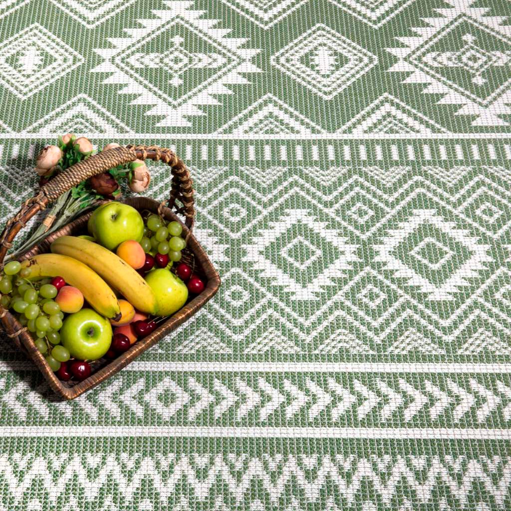 Carpet City Outdoorteppich »PALM3522« rund 5 mm Höhe Wetterfest & UV-beständig, für Balkon, Terrasse, Küche, flach gewebt