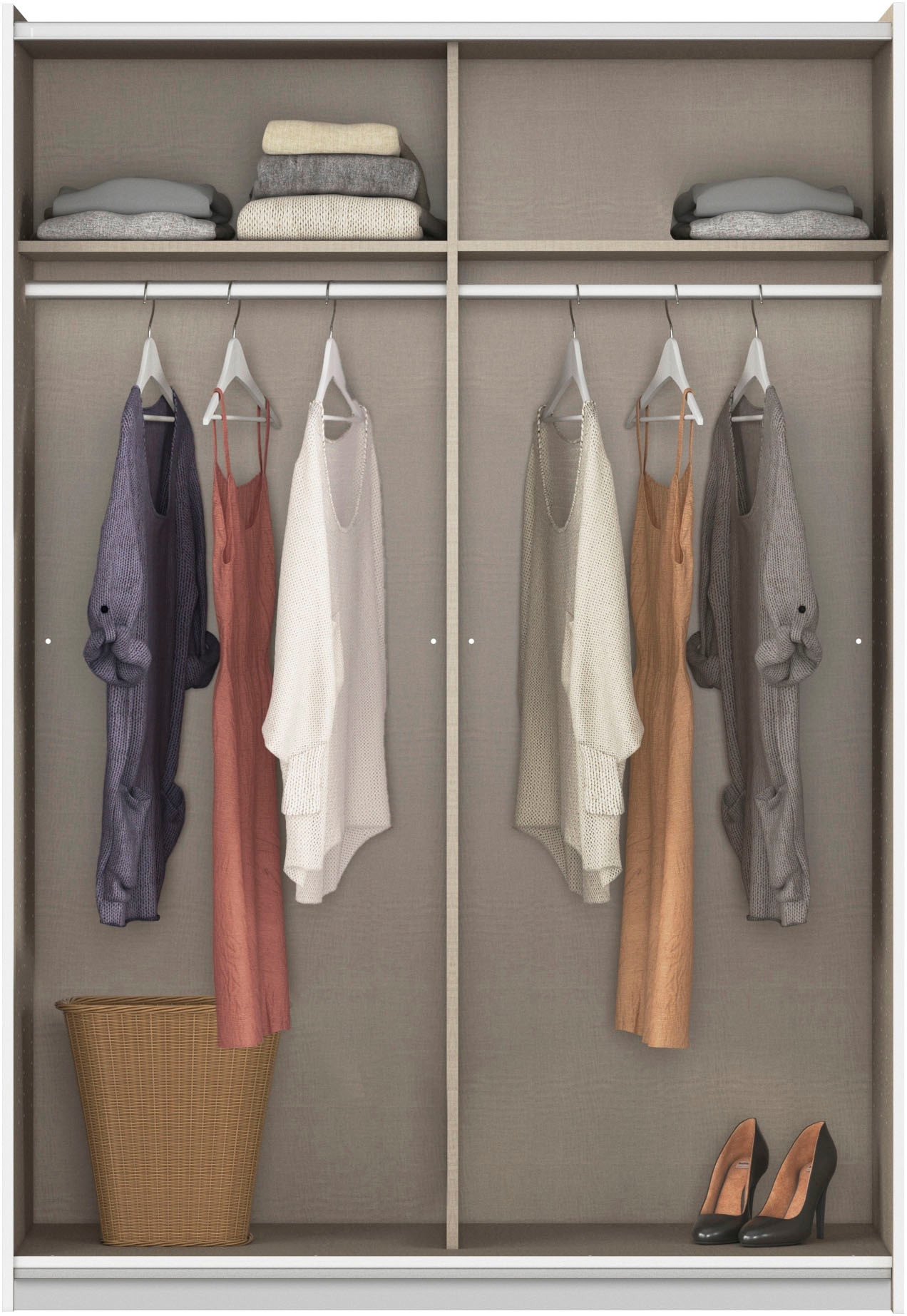 rauch Schwebetürenschrank »Subito Kleiderschrank Bestseller« Schlafzimmerschrank Garderobe mit 4 Spiegel- und 4 Glaselementen