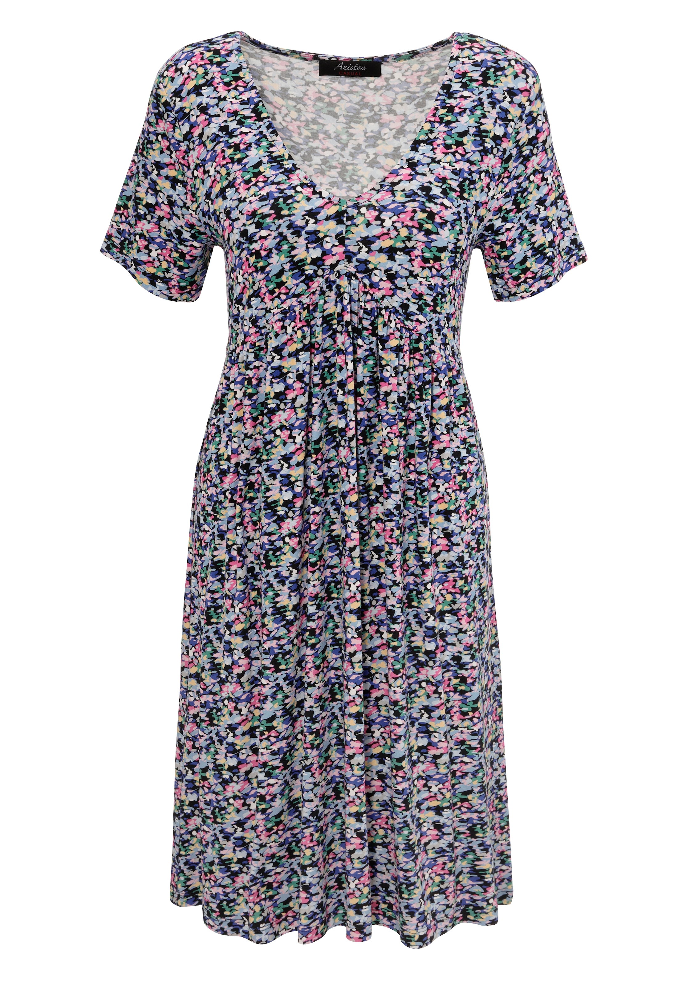 Aniston CASUAL Robe d'été mit farbenfrohen, grafischen Blümchen bedruckt