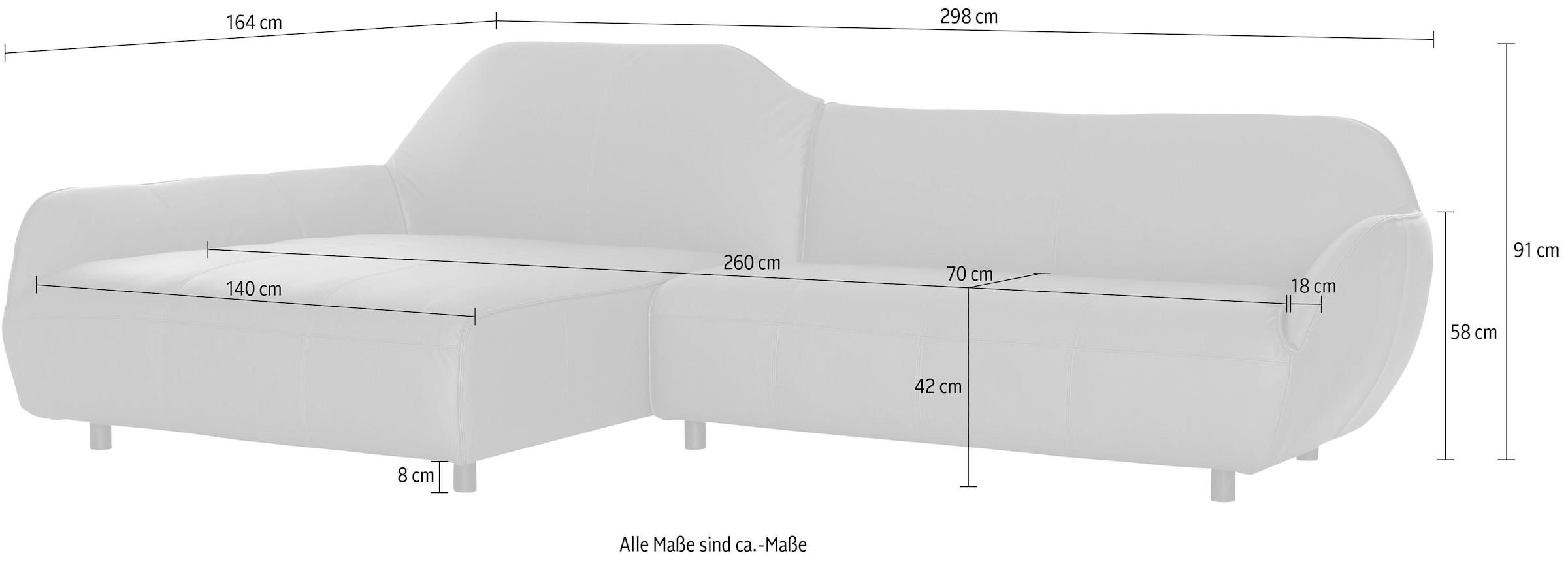 Creation BY ROLF BENZ Canapé d'angle »CR.480, Designecksofa, L-Form« au choix en cuir ou en chenille