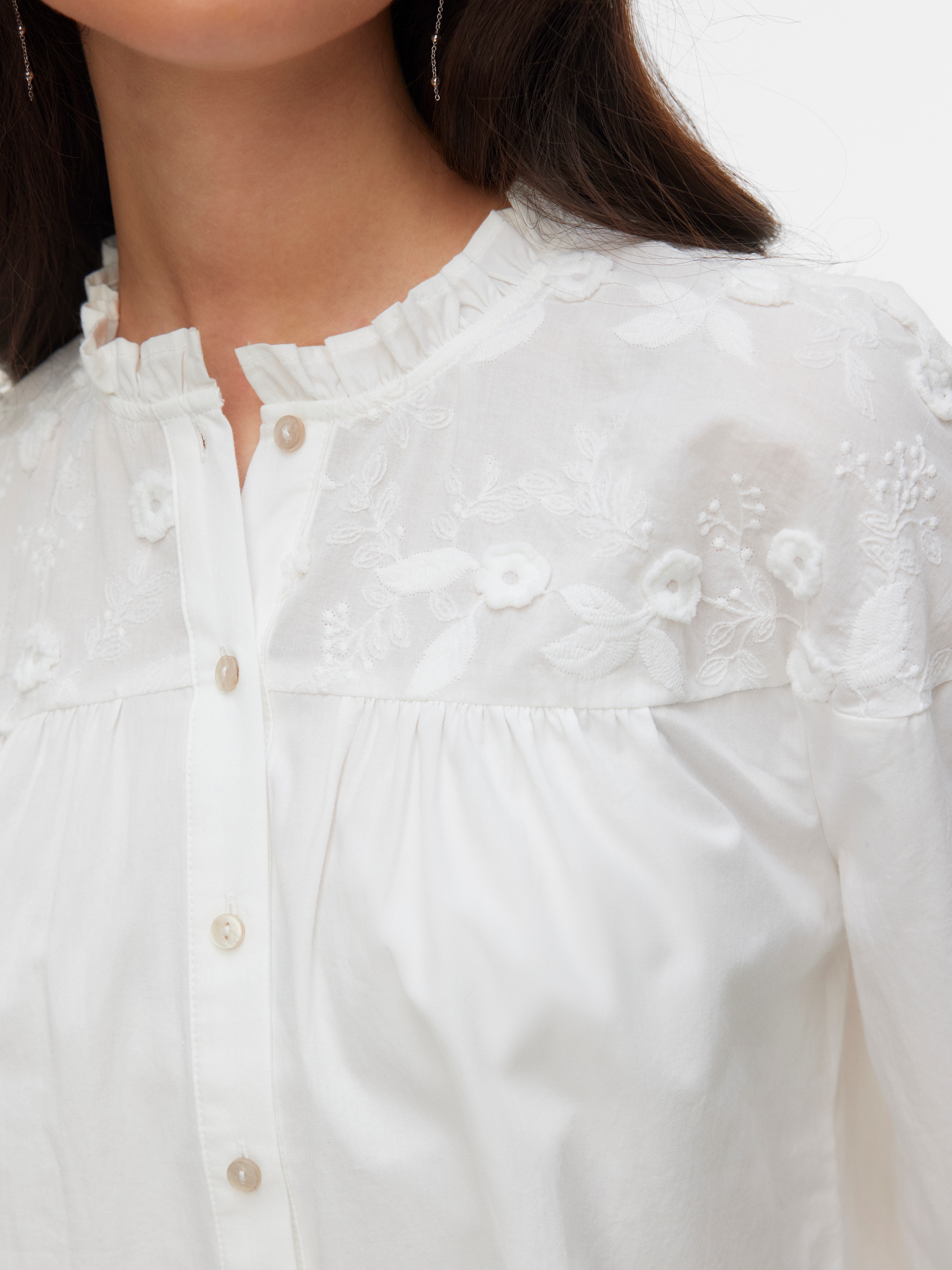 Vero Moda Blouse à manches longues »VMTUESDAY L/S DETAIL TOP WVN« Coton