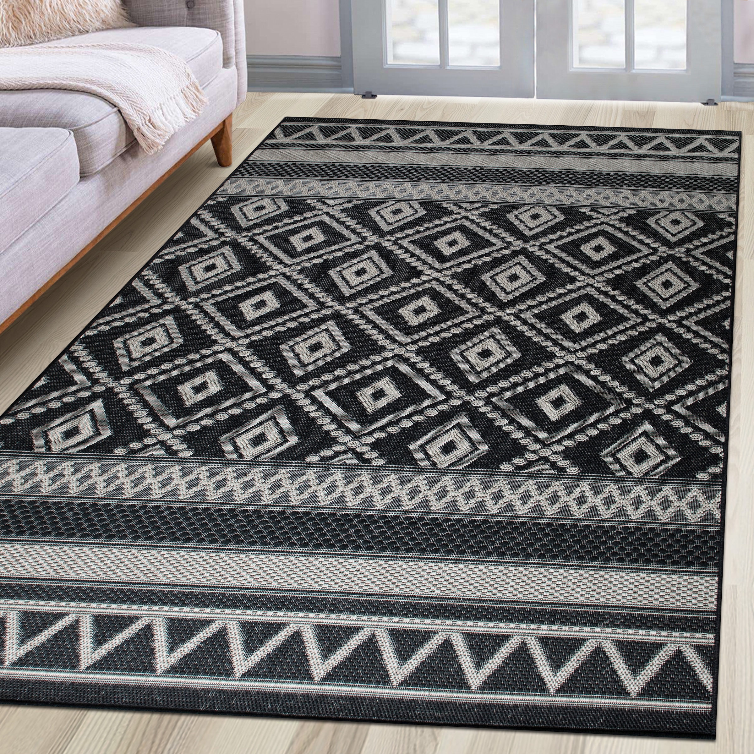 my home Teppich »Toronto auch als Läufer erhältlich« rechteckig 3 mm Höhe In- und Outdoor geeignet, Sisal-Optik, Wetterfest & UV-beständig, Boho