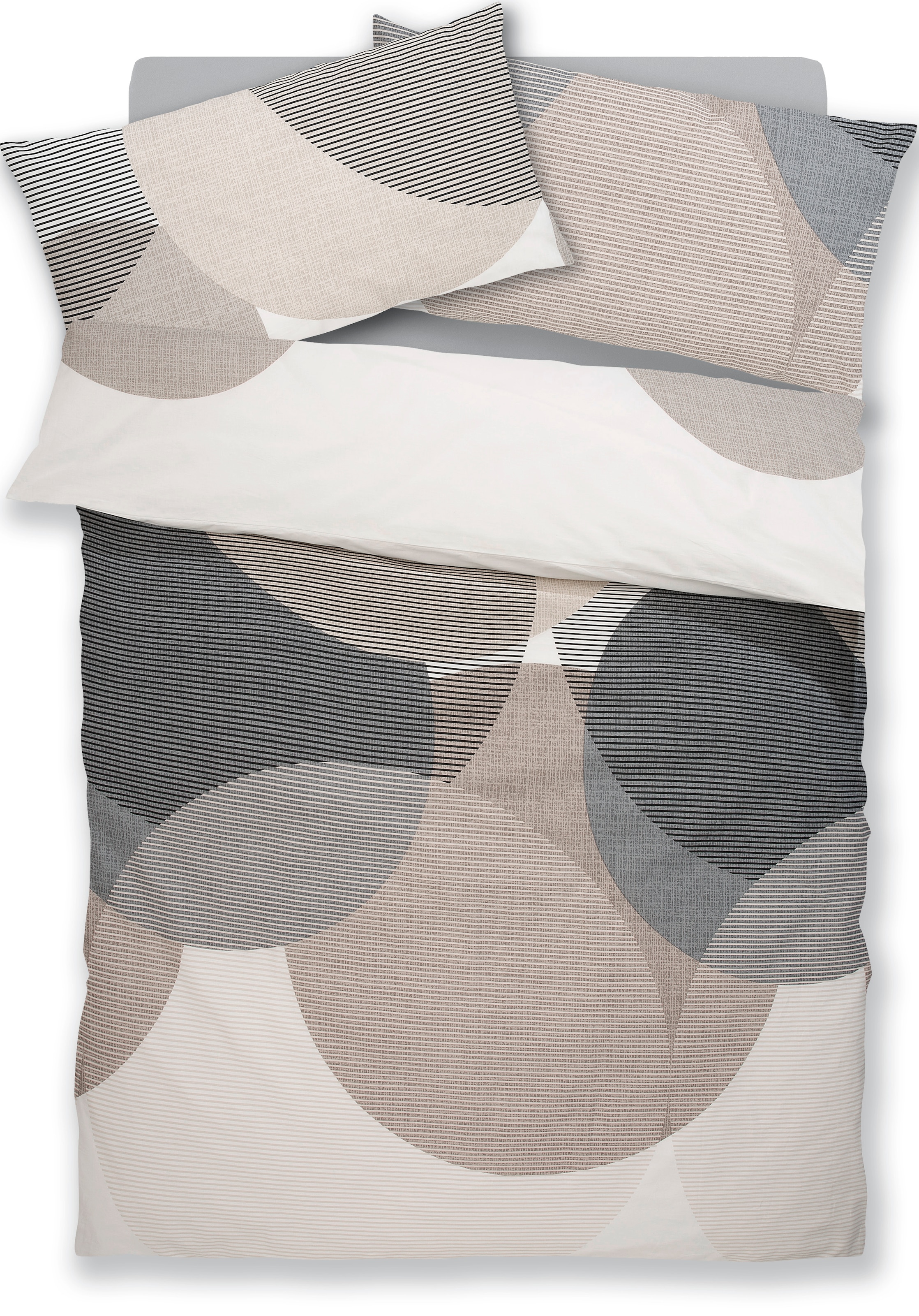 BIERBAUM Bettwäsche »Carla in Gr. 135x200 oder 155x220 cm« 2 tlg. Bettwäsche aus Baumwolle, geometrische Bettwäsche mit Reissverschluss