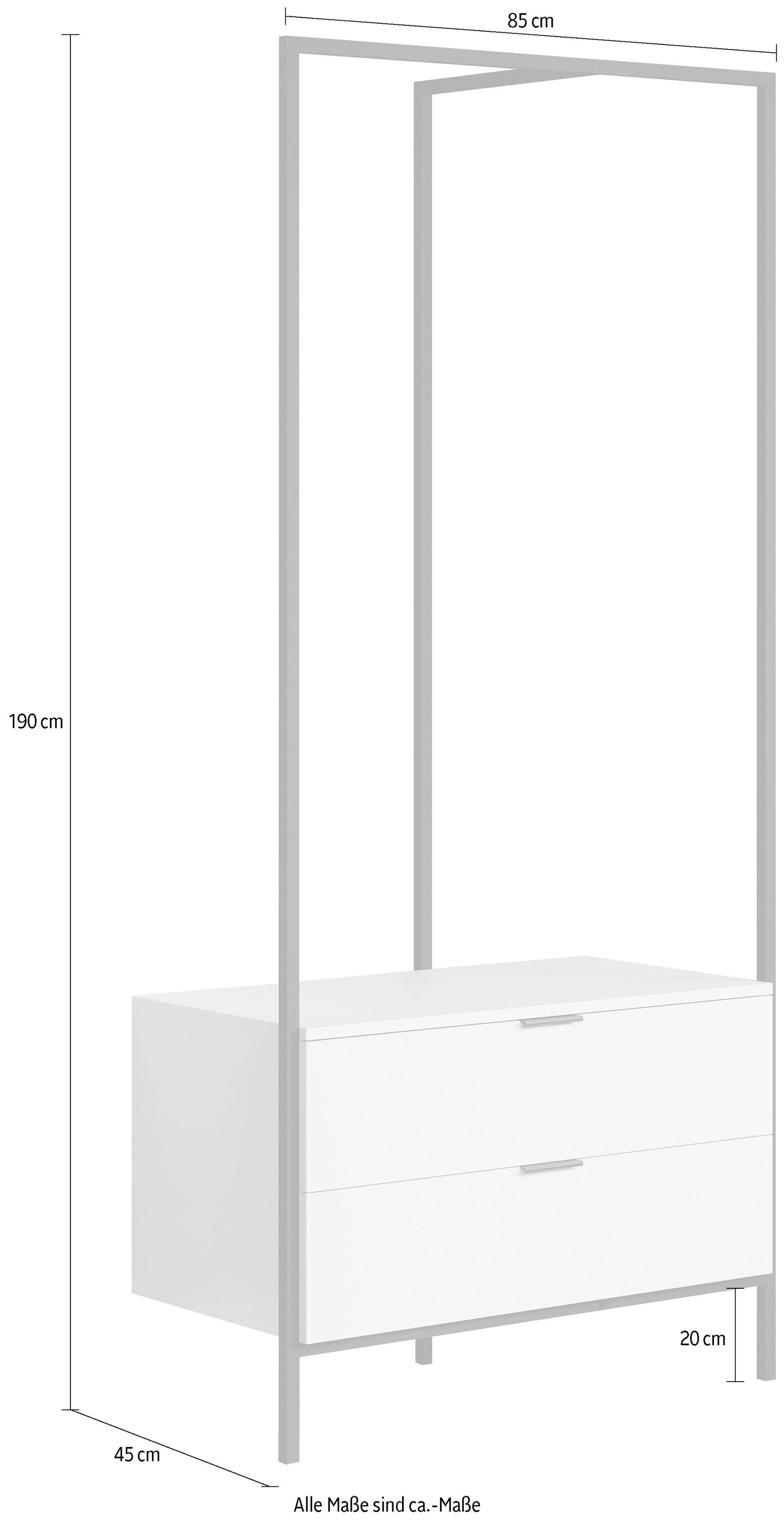Home affaire Armoire vestiaire »Innsbruck« 1 cuis tlg. garde-robe avec tringle à vêtements & 2 tiroirs - (L/P/H) 85/47/190 cm